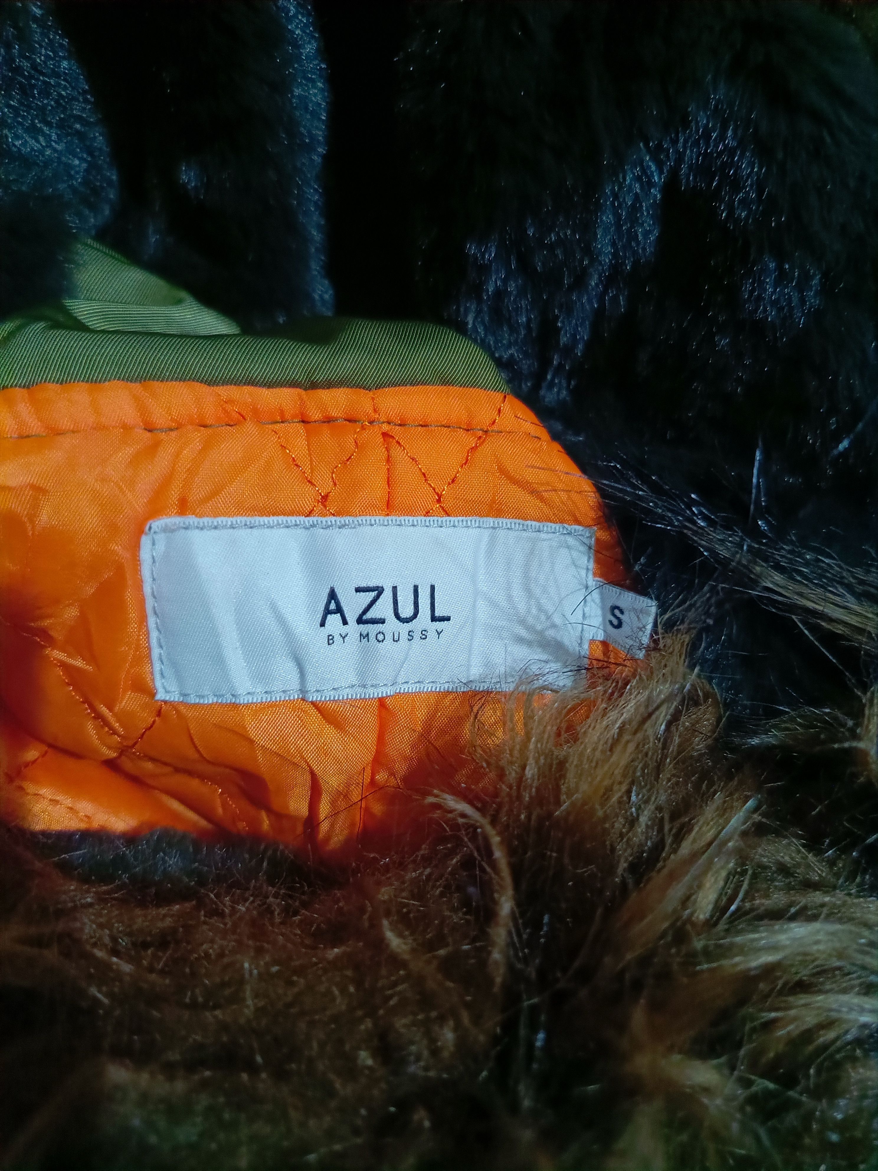 2000's Azul Cropped MA-1 Faux Fur Bomber Jacket