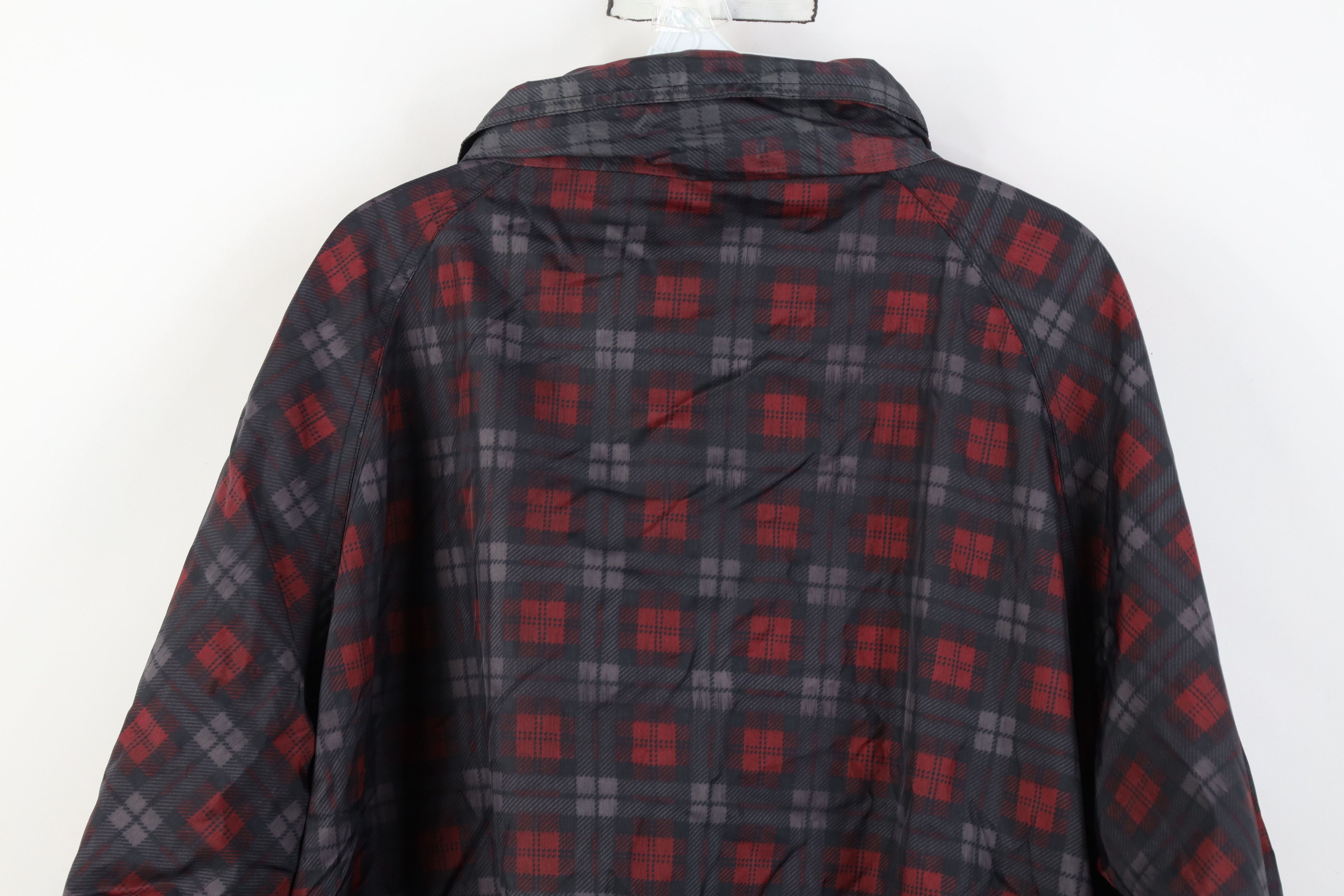 Vintage Vintage 90s Streetwear Full Zip Windbreaker Jacket Red Plaid Size US XL / EU 56 / 4 - 11 Thumbnail