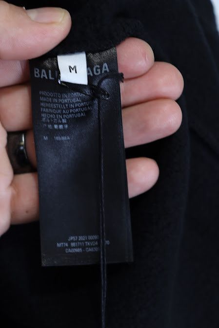 Balenciaga o1rshd Free Medium Molleton No Rib Hoodie in Black/White Size US M / EU 48-50 / 2 - 16 Thumbnail