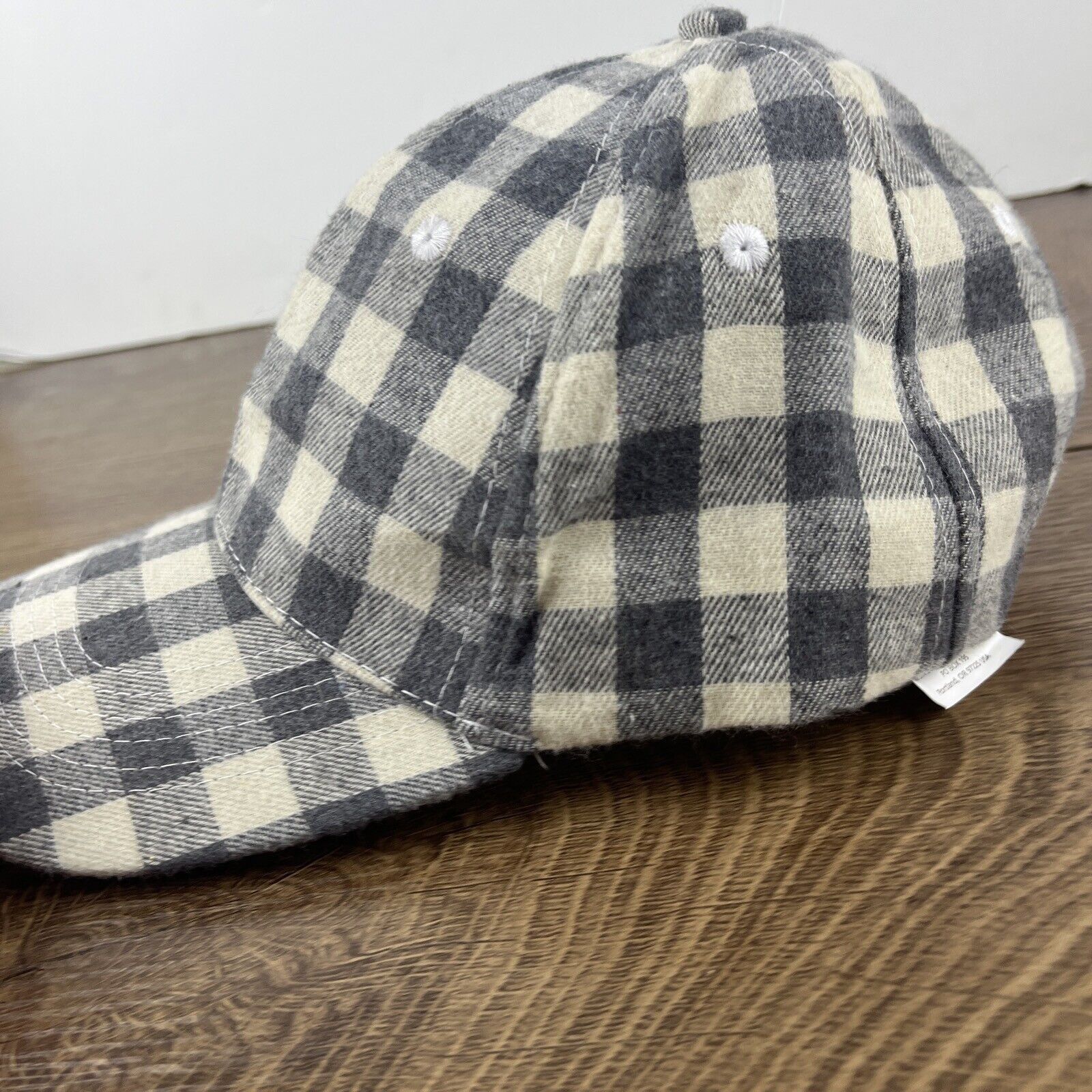 Other Plaid Gray Hat Gray Plaid Hat Adjustable Adult Size Hat Gray Size ONE SIZE - 7 Thumbnail