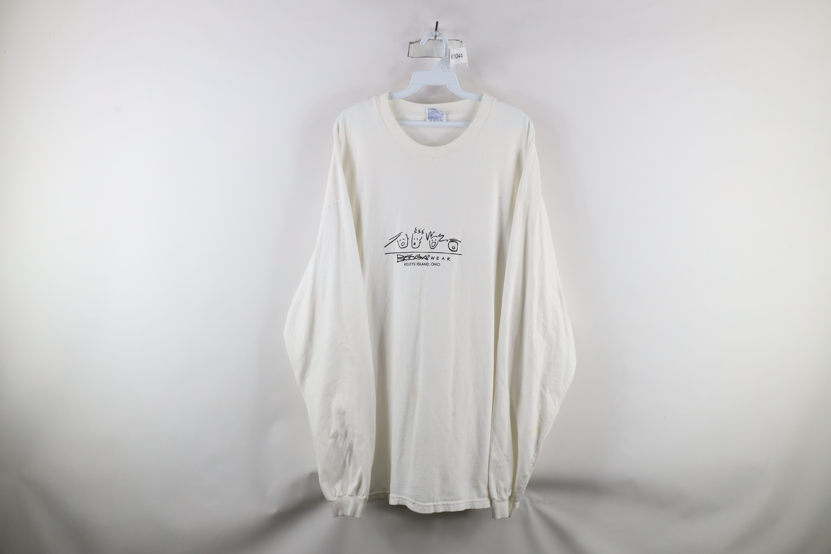 Hanes × Vintage Vintage 90s Island Ohio Booga Wear Long Sleeve T-Shirt White Size US XXL / EU 58 / 5 - 1 Thumbnail