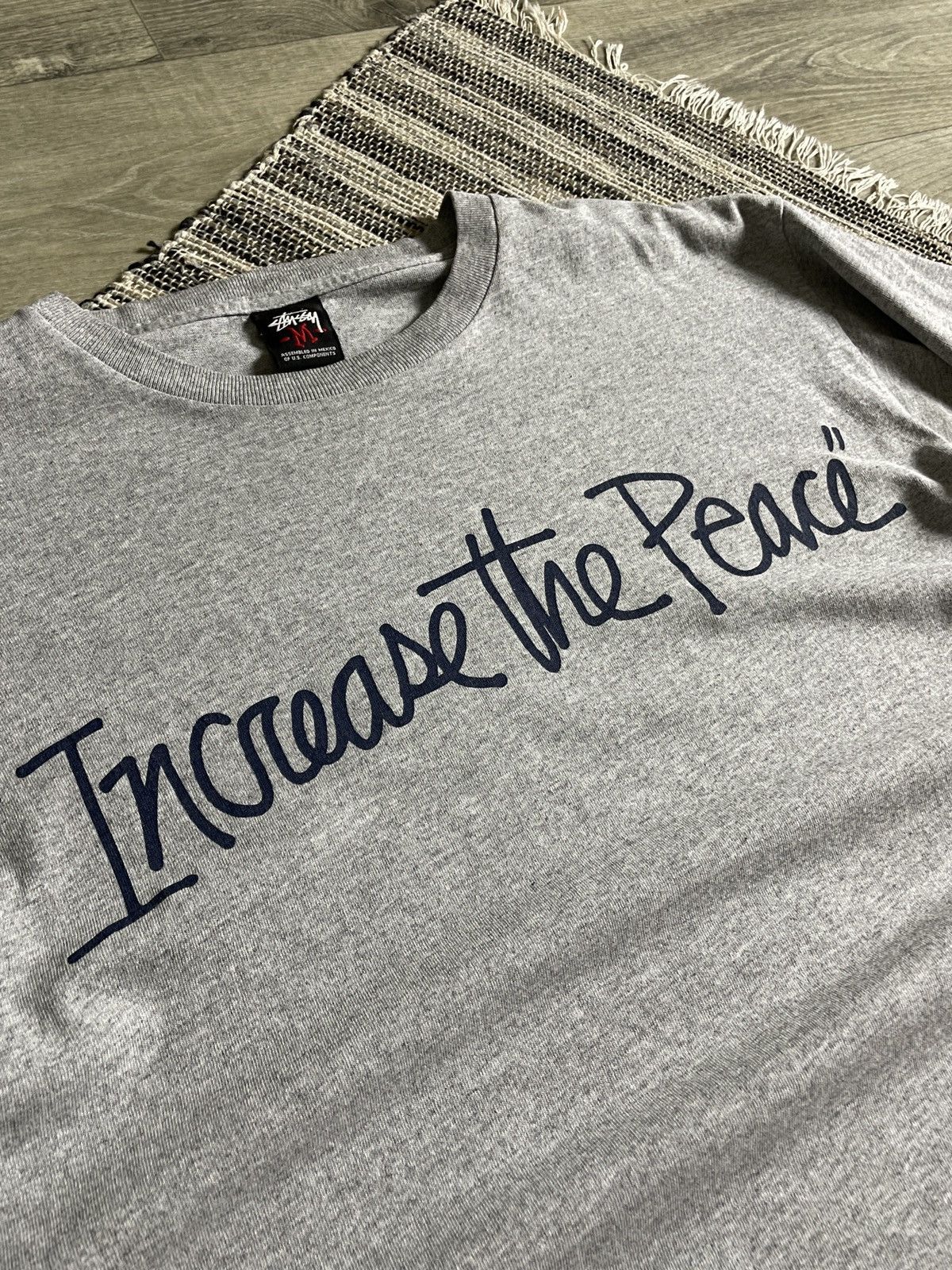 Stussy STUSSY 00s Increase The Peace Vintage Gray Logo T-Shirt M Size US M / EU 48-50 / 2 - 6 Thumbnail