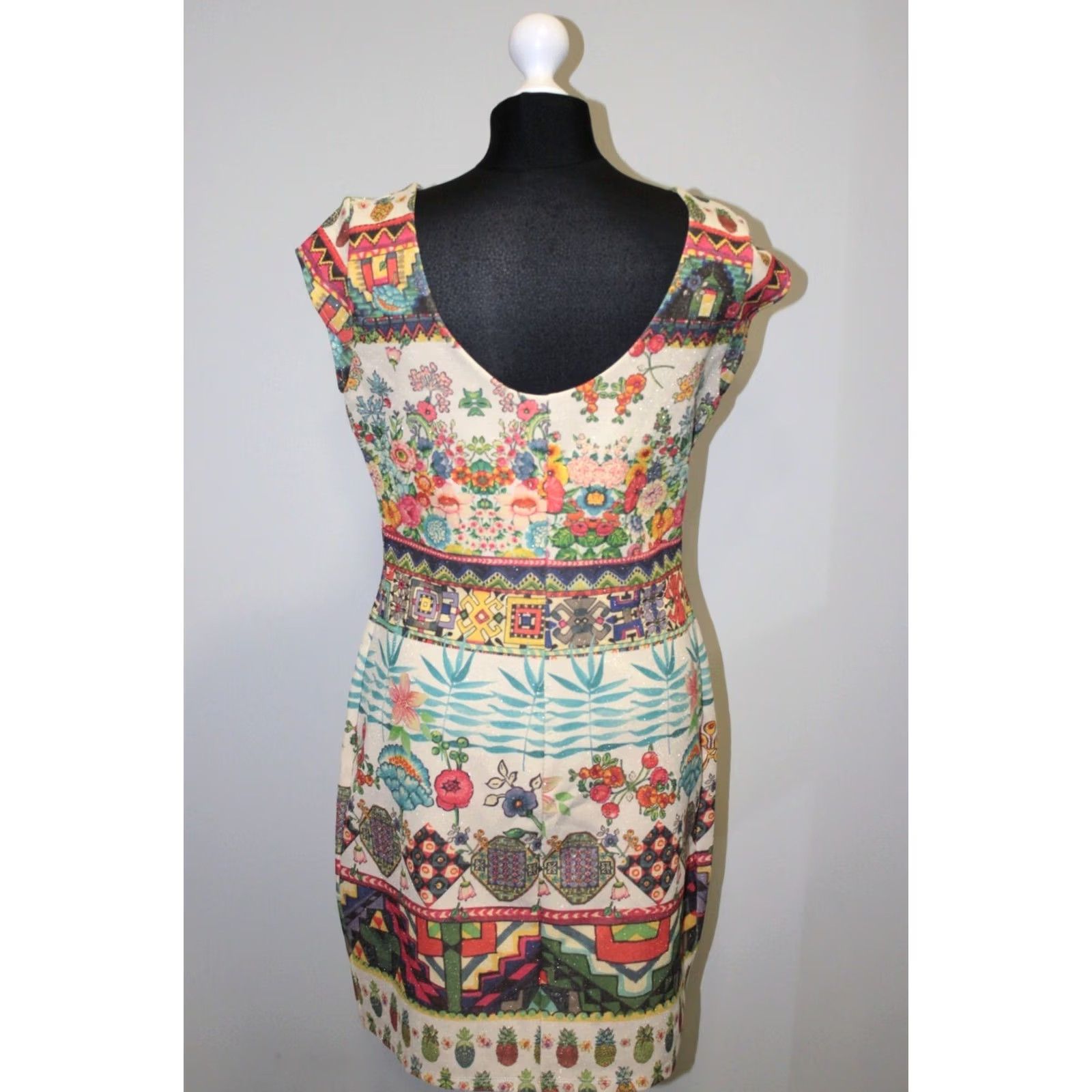 Desigual Desigual Dress L Womens A-Line Multicoloured Short Dress Length 91 cm Size L / US 10 / IT 46 - 4 Thumbnail
