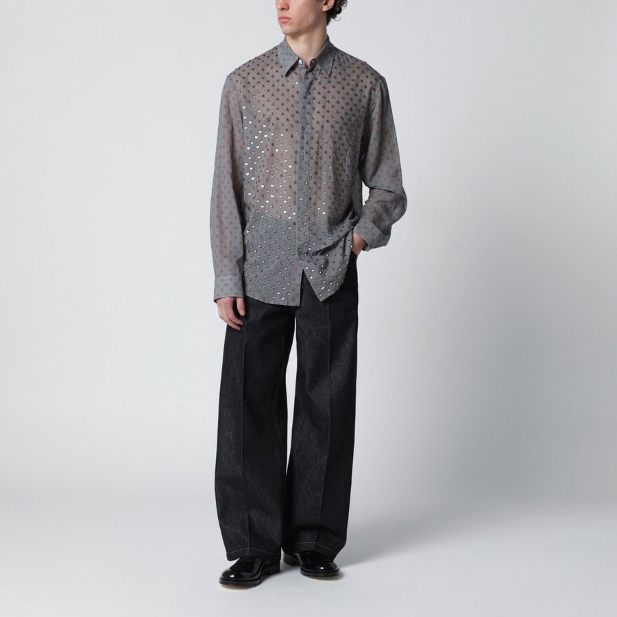 Dries Van Noten o1d2blof0226 Button Shirt in Grey Size US M / EU 48-50 / 2 - 2 Thumbnail