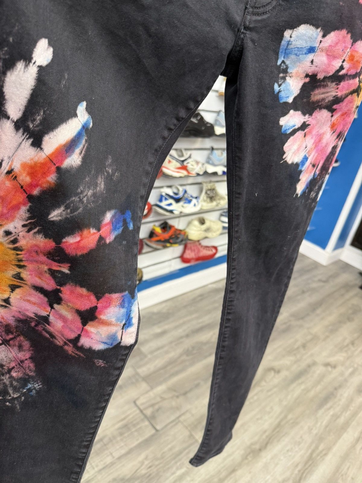 Amiri Amiri Black Tie-Dye Stretch Denim Jeans Size US 32 / EU 48 - 2 Thumbnail