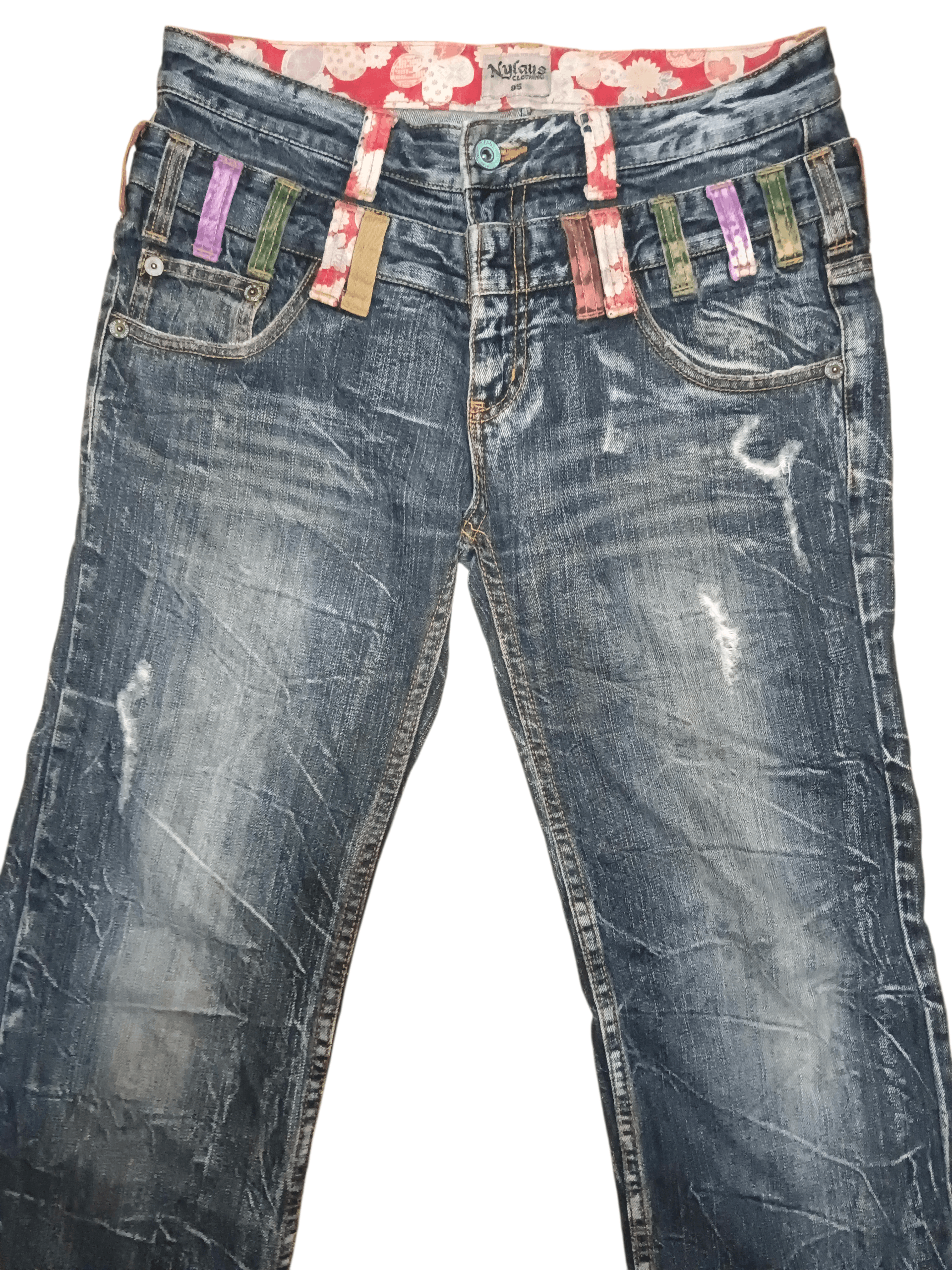 Karakuri Tamashii Nylaus Karakuri Style Double Waist Distressed Denim Size US 32 / EU 48 - 4 Thumbnail
