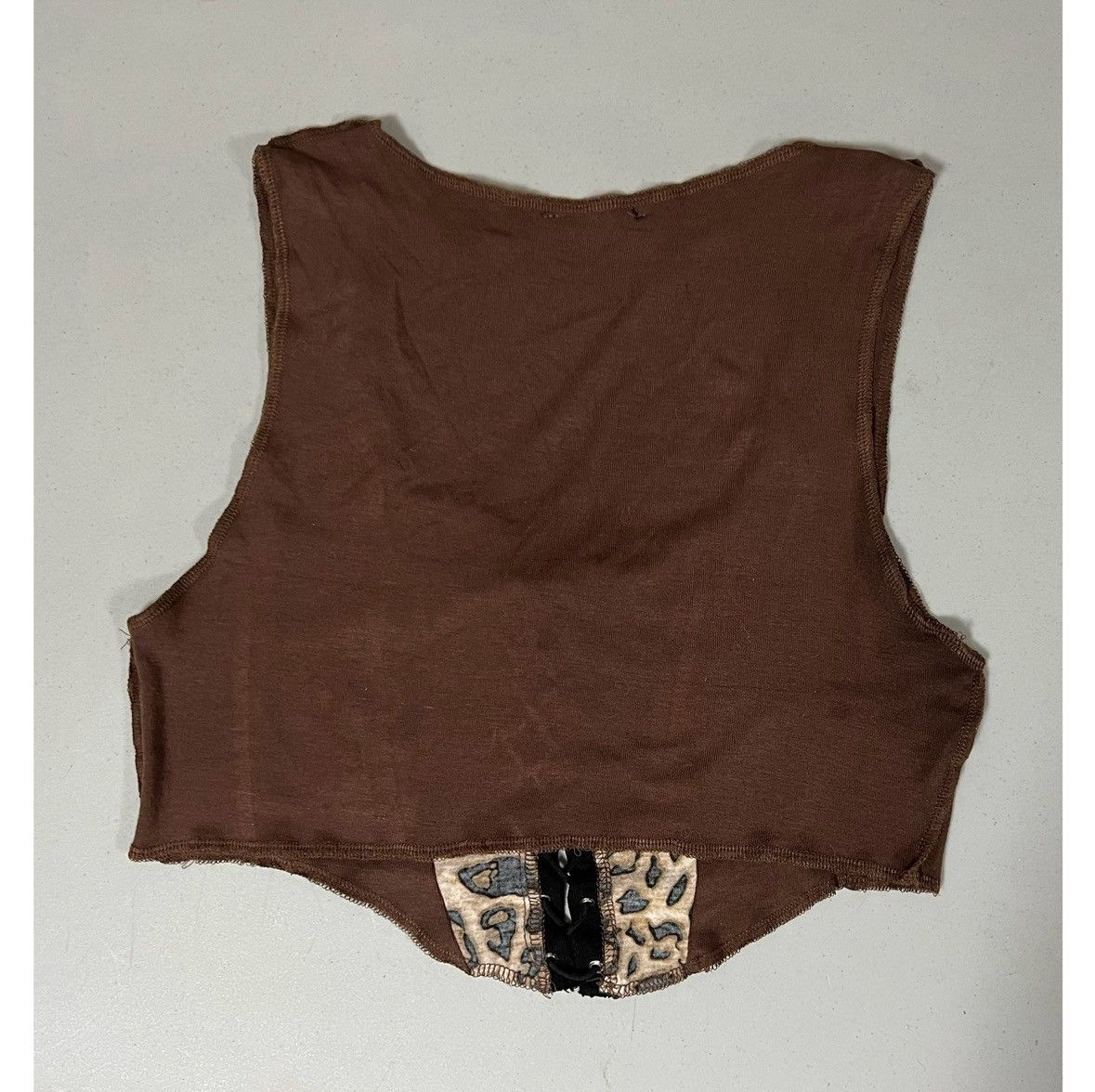 Vintage Brown Cheetah Leopard Print Tie-Up Tank Top Shirt Size M 🐆✨ Size M / US 6-8 / IT 42-44 - 4 Thumbnail