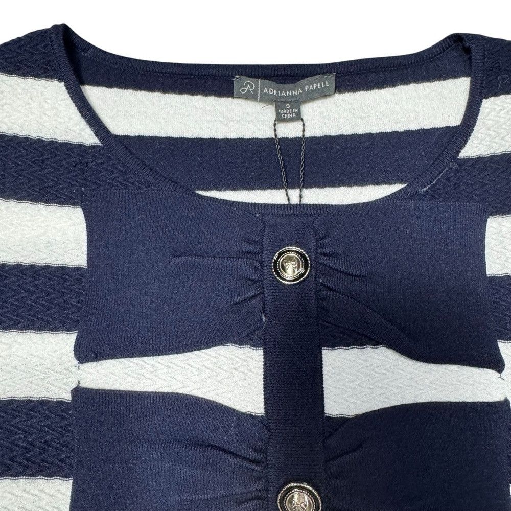 Adrianna Papell NWT New $109 Adrianna Papell Contrast Tipped Bow Sweater Si Size S / US 4 / IT 40 - 9 Thumbnail