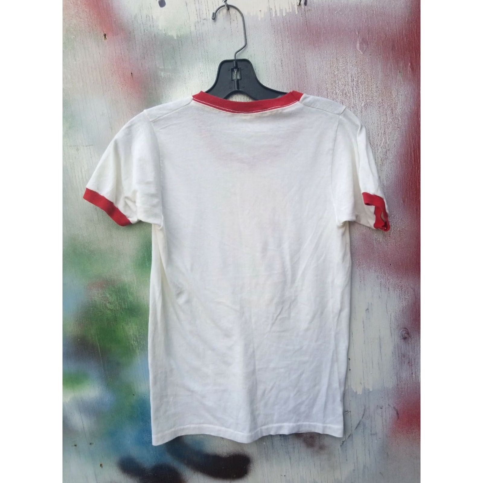 Logo 7 VINTAGE RARE RINGER RCA Gramophone Logo Radio TV 50-50 T Shirt Mens Small White 70s 70's Bus Logo Dog Fits small Size US S / EU 44-46 / 1 - 3 Thumbnail