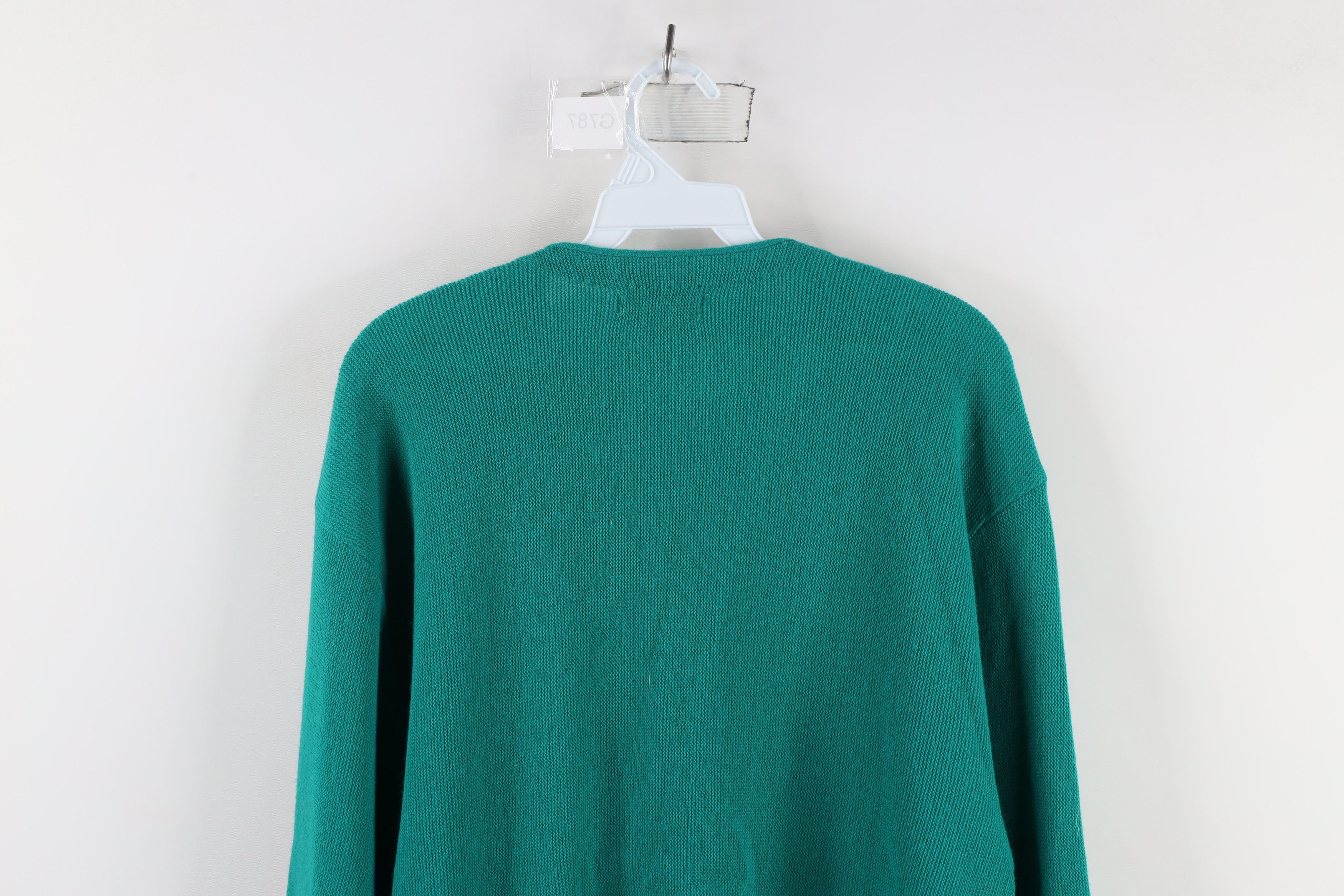 Izod × Vintage Vintage 90s Izod Out Knit Button Cardigan Sweater Teal USA Size US XL / EU 56 / 4 - 8 Thumbnail