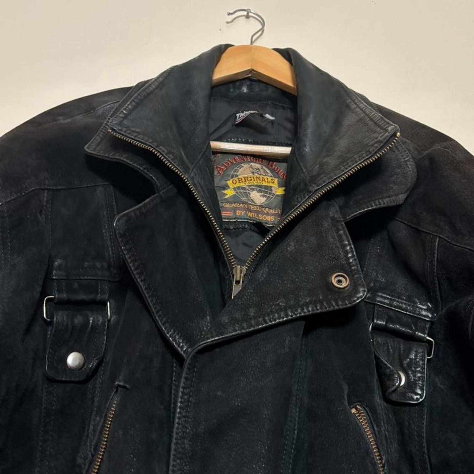 Wilsons Leather Vintage Wilson’s Adventure Bound Black Suede Biker Jacket Size US L / EU 52-54 / 3 - 2 Thumbnail