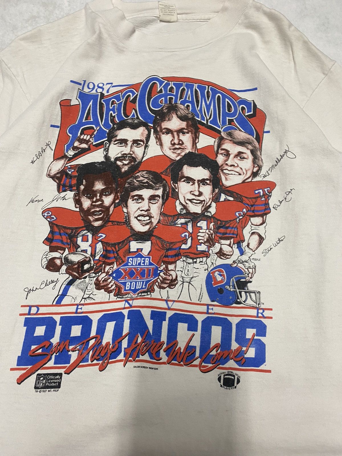 NFL × Vintage Crazy Vintage Streetwear NFL 80’s Broncos Caricature Tee M Size US M / EU 48-50 / 2 - 2 Thumbnail