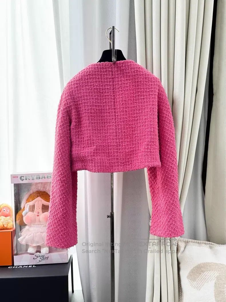 Chanel Chanel 22S rose pink long-sleeved short cloak jacket Size XS / US 0-2 / IT 36-38 - 2 Thumbnail