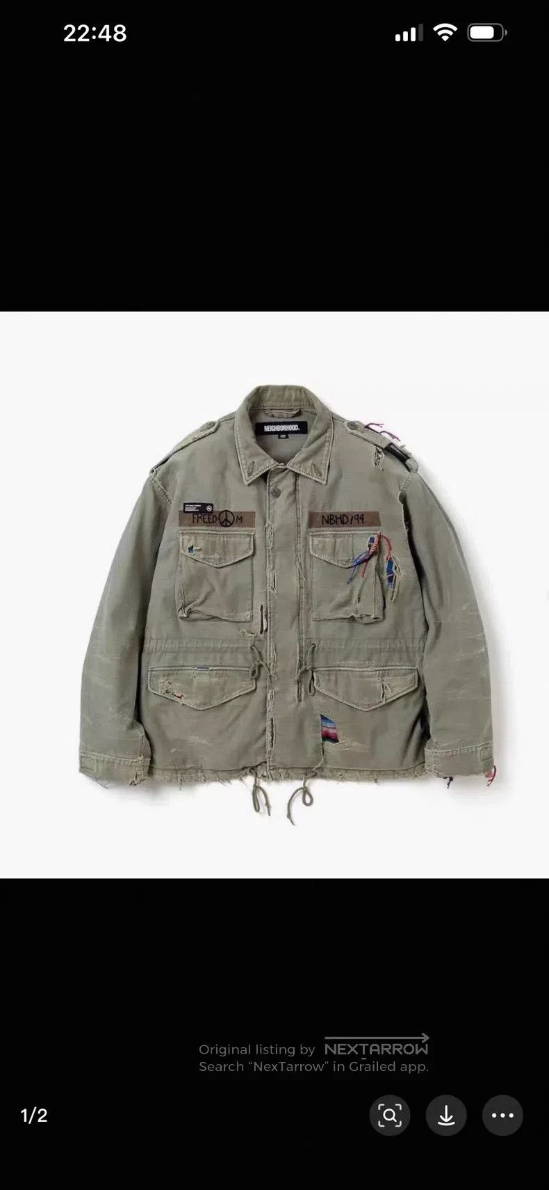 Neighborhood Neighborhood Sulfur Dyed Destroyed Work Jacket Size US XL / EU 56 / 4 - 1 Thumbnail