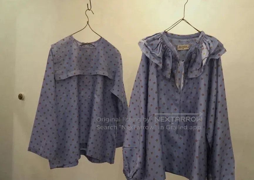Japanese Brand BUNON Polka Dot Ruffle Silk Blouse. Size S / US 4 / IT 40 - 1 Thumbnail
