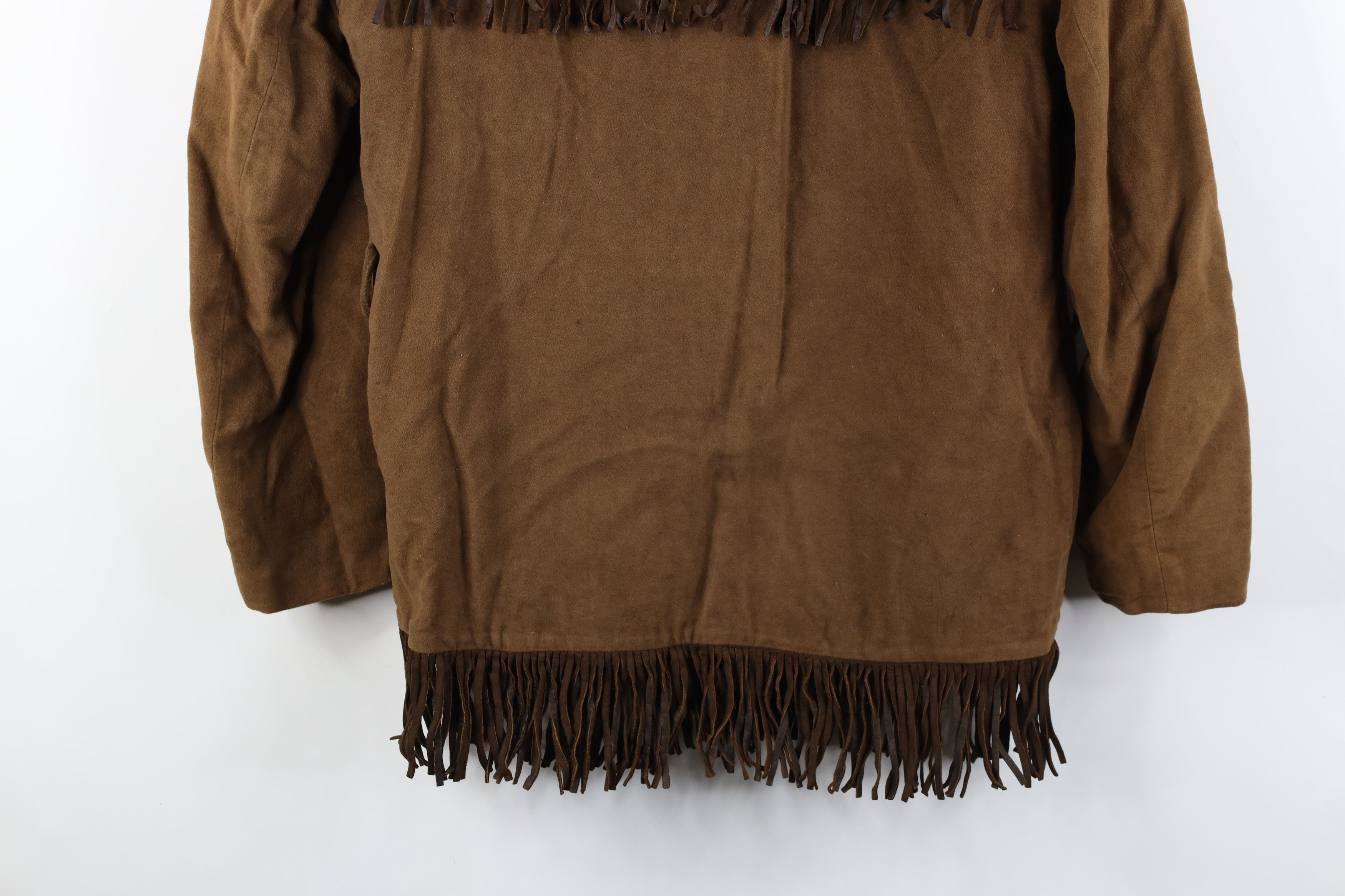 Vintage Vintage 60s 70s Western Fringed Button Jacket Brown USA Size XL / US 12-14 / IT 48-50 - 14 Thumbnail