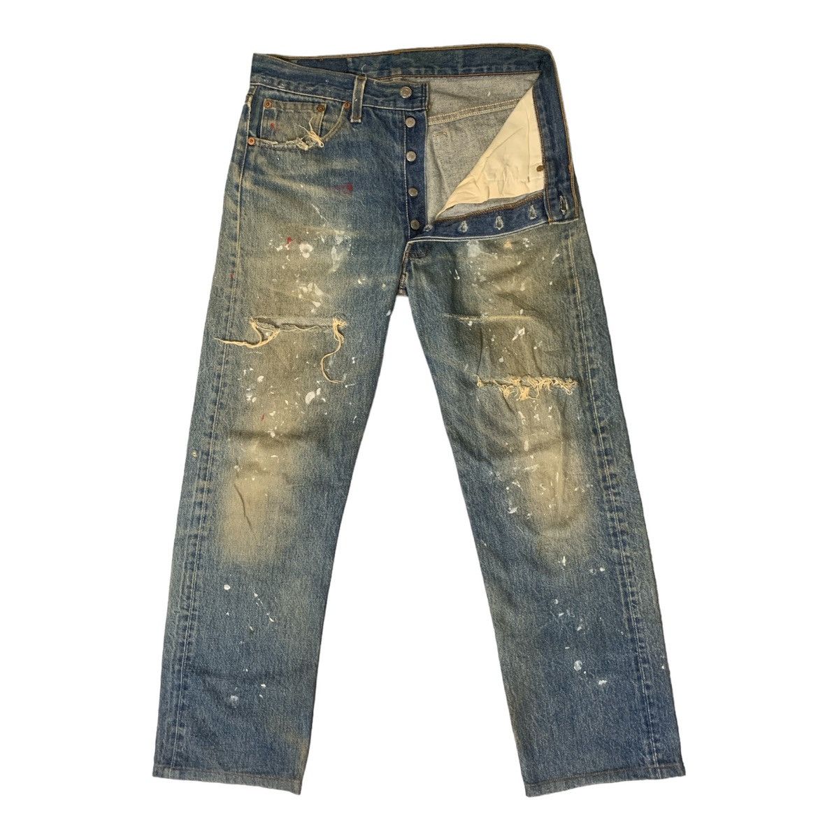 Levi's Vintage Clothing Rare Design Vintage Levi’s 501xx Distressed Denim Size US 32 / EU 48 - 3 Thumbnail