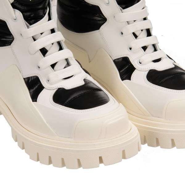 Dolce & Gabbana o1y0825 Padded Ankle Boots in White/Black Size US 10 / IT 40 - 4 Thumbnail