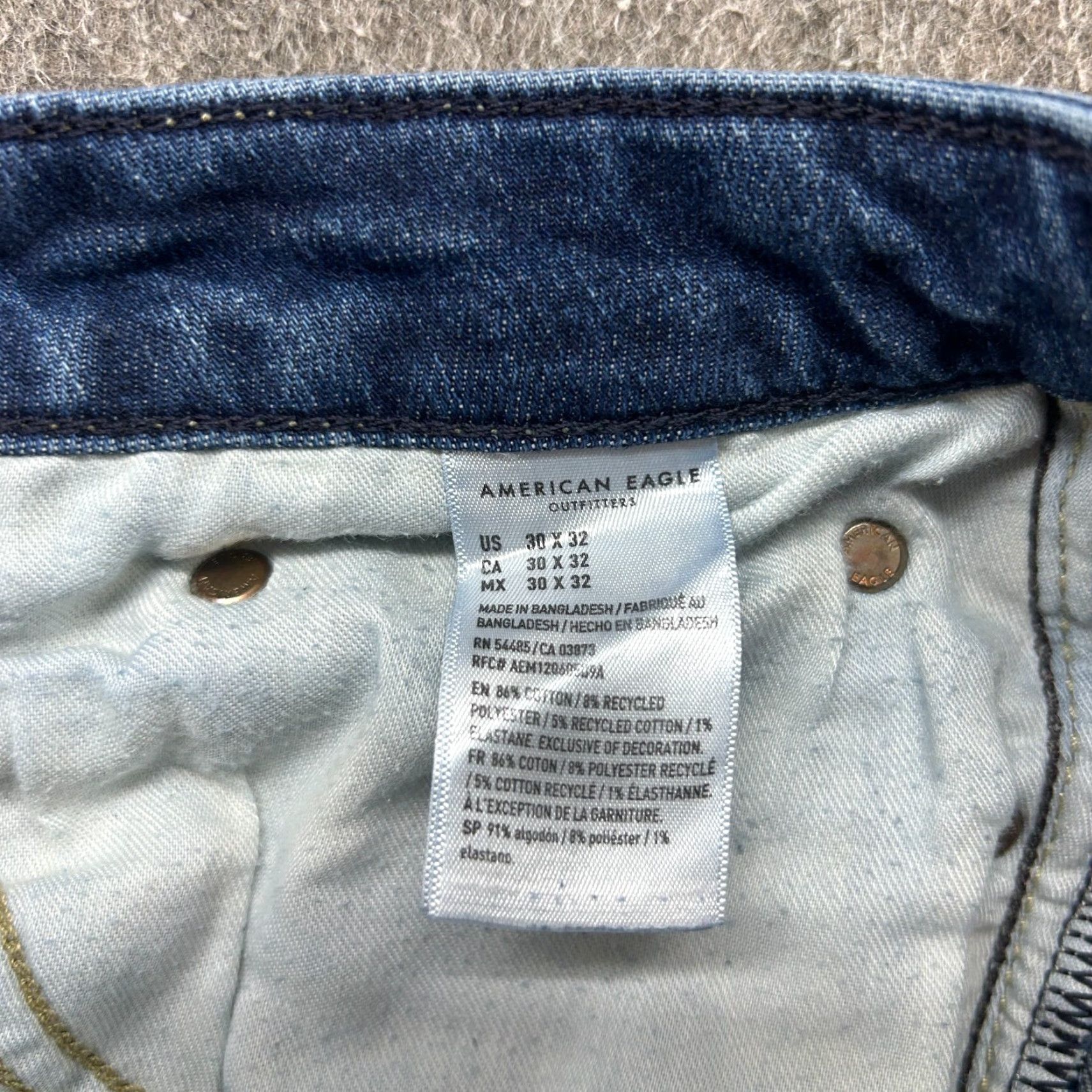 American Eagle Outfitters American Eagle Outfitters Jeans Mens 30x32 Blue Slim Straight Dark Wash Airflex Plus Jeans Size US 30 / EU 46 - 7 Thumbnail