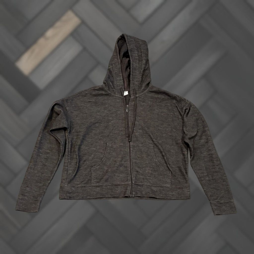 Old Navy VINTAGE Old Navy Full Zip Hooded Sweatshirt Womens XS Gray Creopped Long Sleeve Active Size XS / US 0-2 / IT 36-38 - 1 Thumbnail