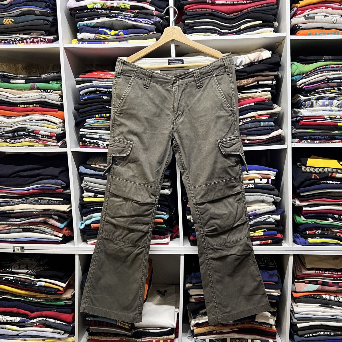 Alpha Industries × Vintage VTG ALPHA INDUSTRIES CARGO FLARE PANT Size US 33 - 1 Thumbnail
