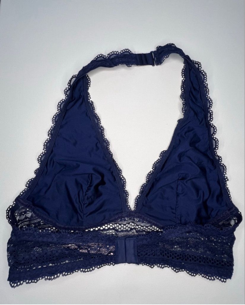 Victoria's Secret Victoria's Secret Navy Blue Lace Halter Style Bralette Size ONE SIZE - 3 Thumbnail