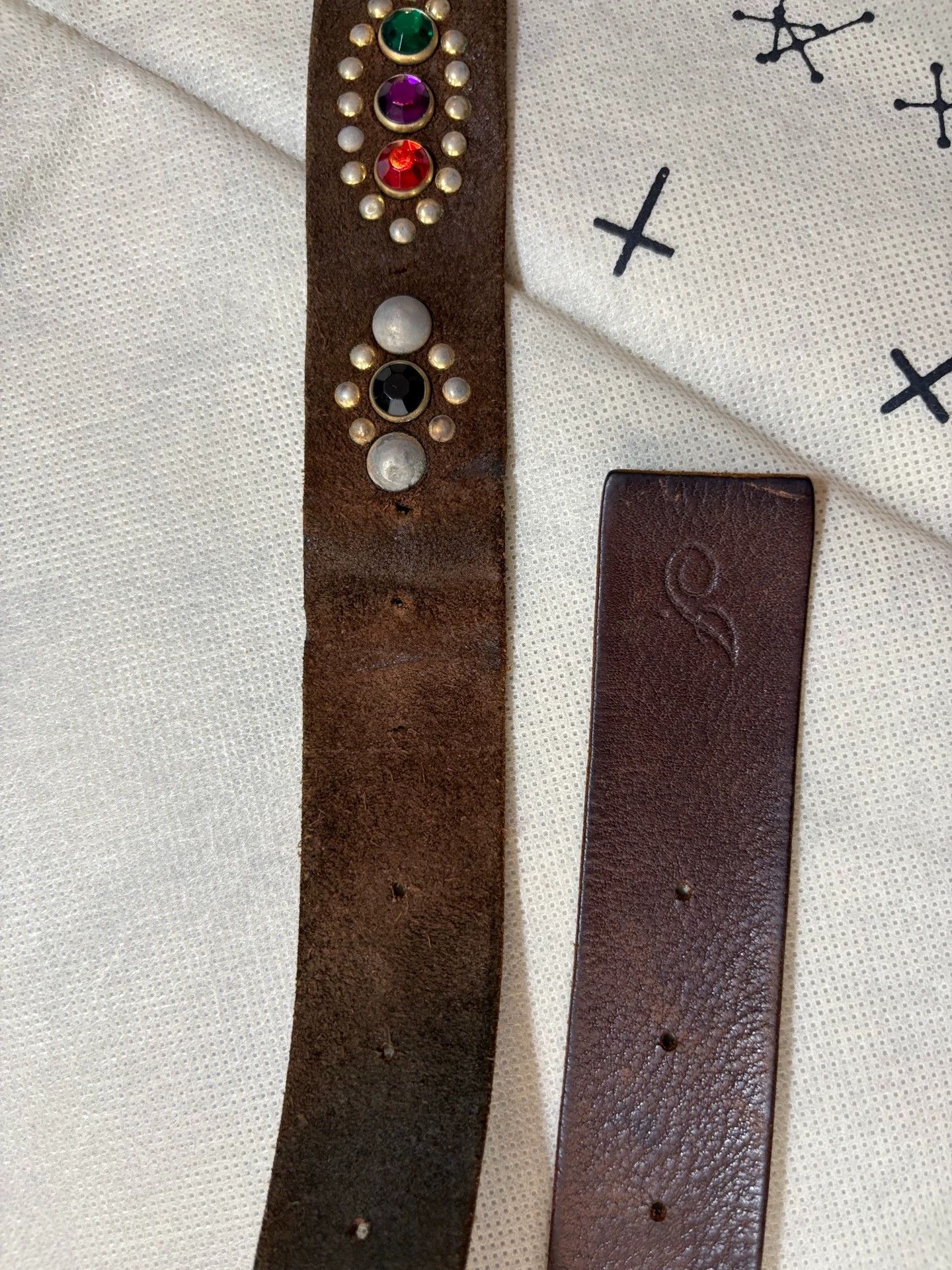 Takahiromiyashita The Soloist. THE SOLOIST 15SS Gem Rivet Inlaid Two-Piece Belt Size ONE SIZE - 5 Thumbnail