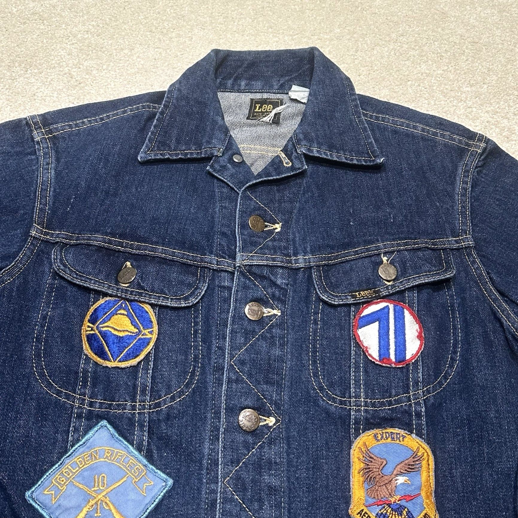 Lee VINTAGE Lee Denim 220J Jacket Men’s S WWII Vietnam Patches 70s Lee Storm Rider Biker USA Jacket Size US S / EU 44-46 / 1 - 3 Thumbnail