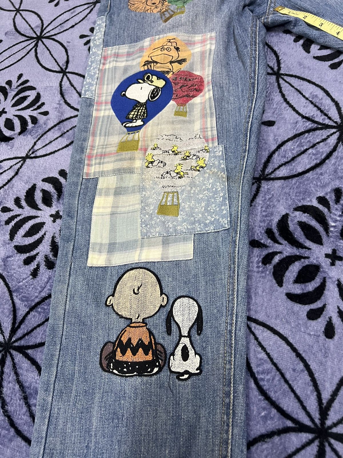 Peanuts × Vintage Peanuts Patchwork Jeans Size 30" / US 8 / IT 44 - 21 Thumbnail