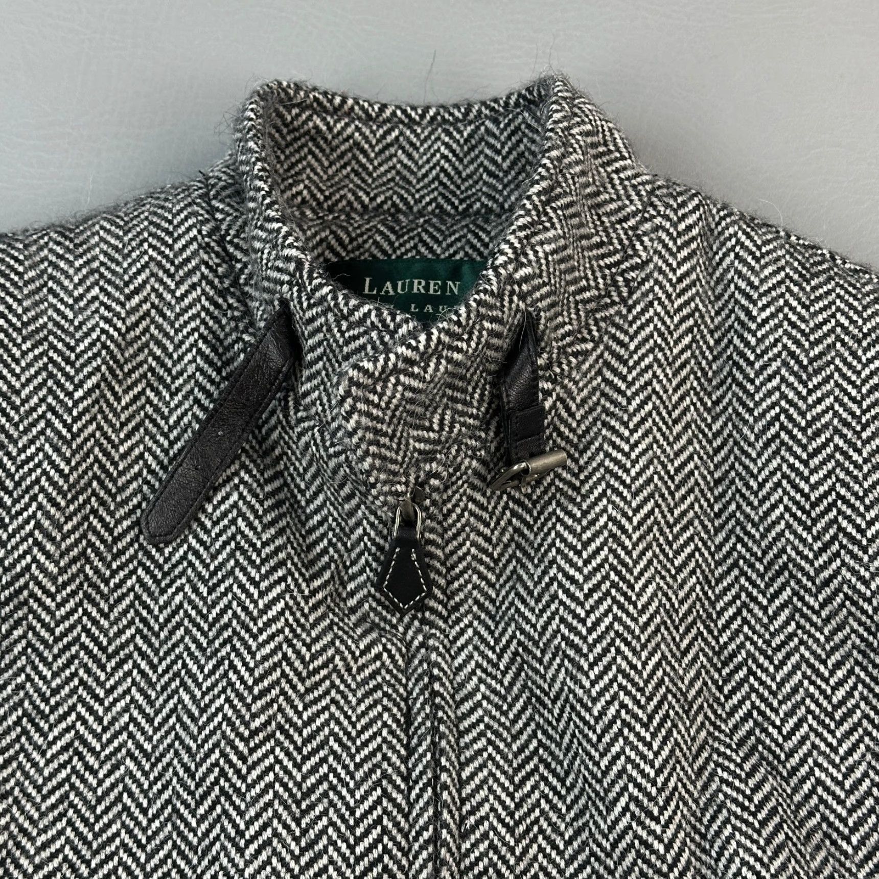 Ralph Lauren Lauren Ralph Lauren Jacket Women's 12 Gray Herringbone Wool Alpaca Full Zip Size XL / US 12-14 / IT 48-50 - 2 Thumbnail