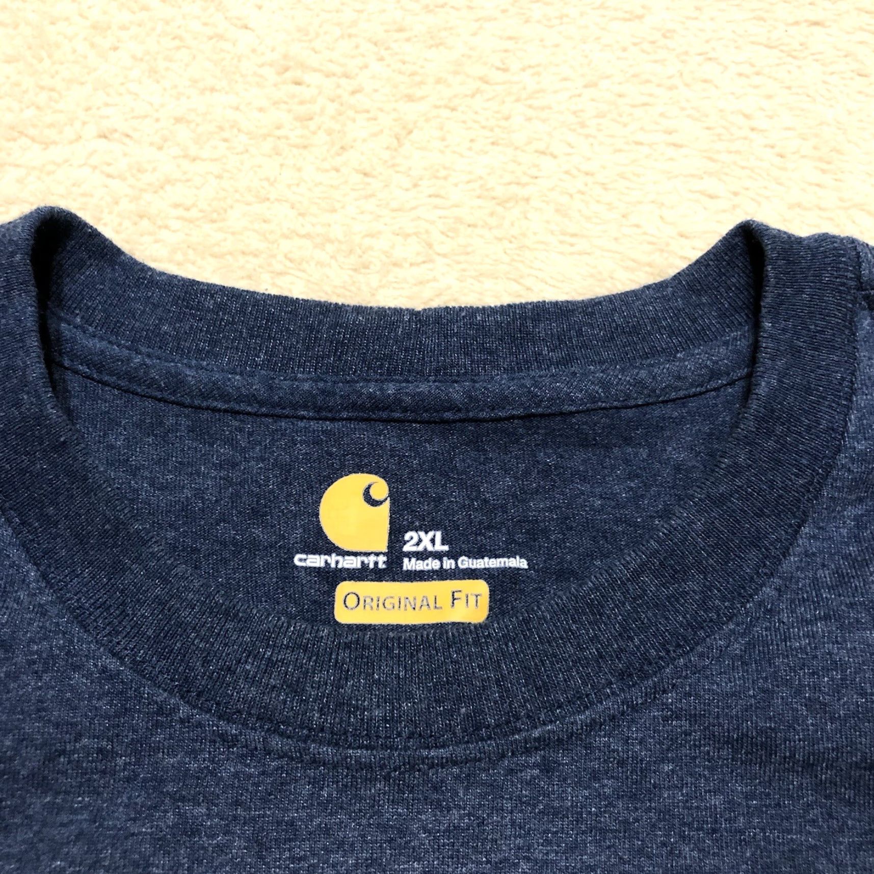 Carhartt VINTAGE Carhartt Mens Pocket T-Shirt Original Fit 2XL Heather Navy Blue EUC Size US XXL / EU 58 / 5 - 4 Thumbnail