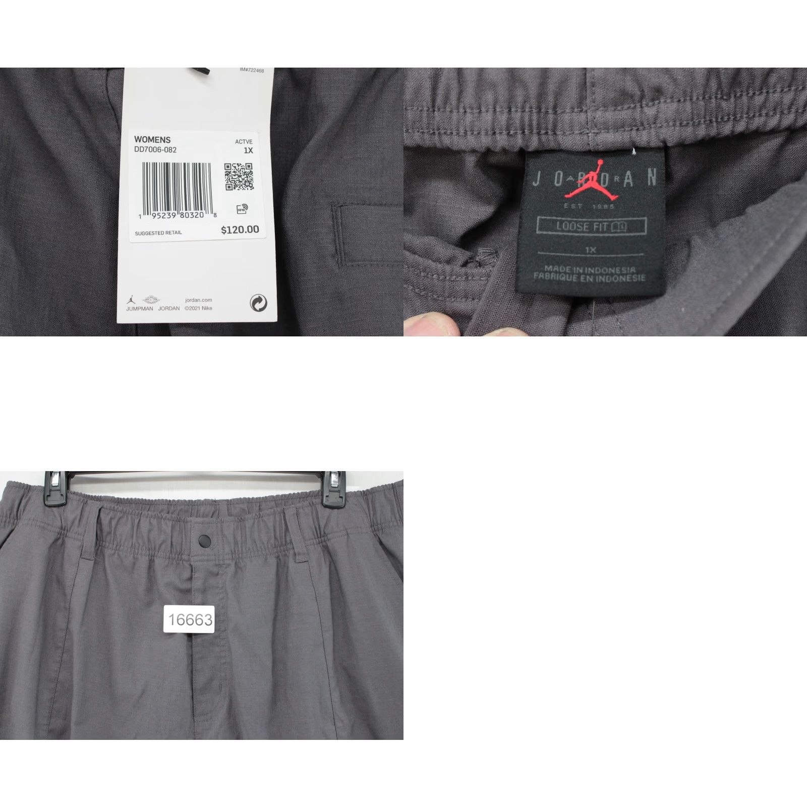 Nike Nike Jordan Flight Essentials Utility Cargo Pants Women 2X Gray Gorpcore Cargo Pants Women's 2X Gray Nike Jordan Flight Essentials Utility Gorpcore Size 40" / US 18 - 8 Thumbnail