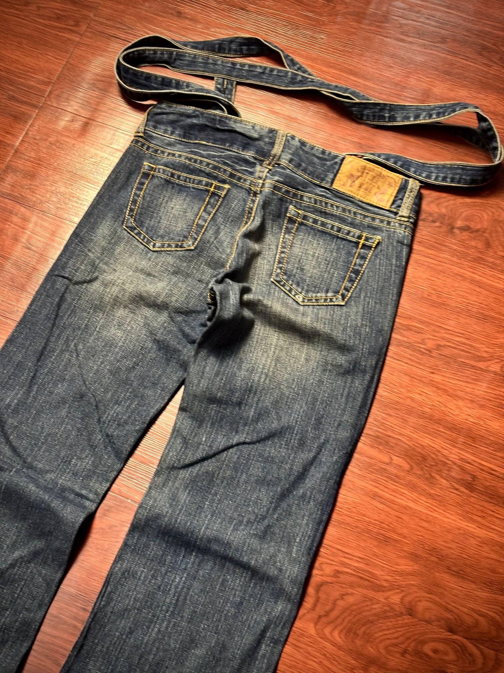 Le Grande Bleu (L.G.B.) Vintage 00s Steer Blue Designer Layered Waist Strap Pants Size 30" / US 8 / IT 44 - 4 Thumbnail