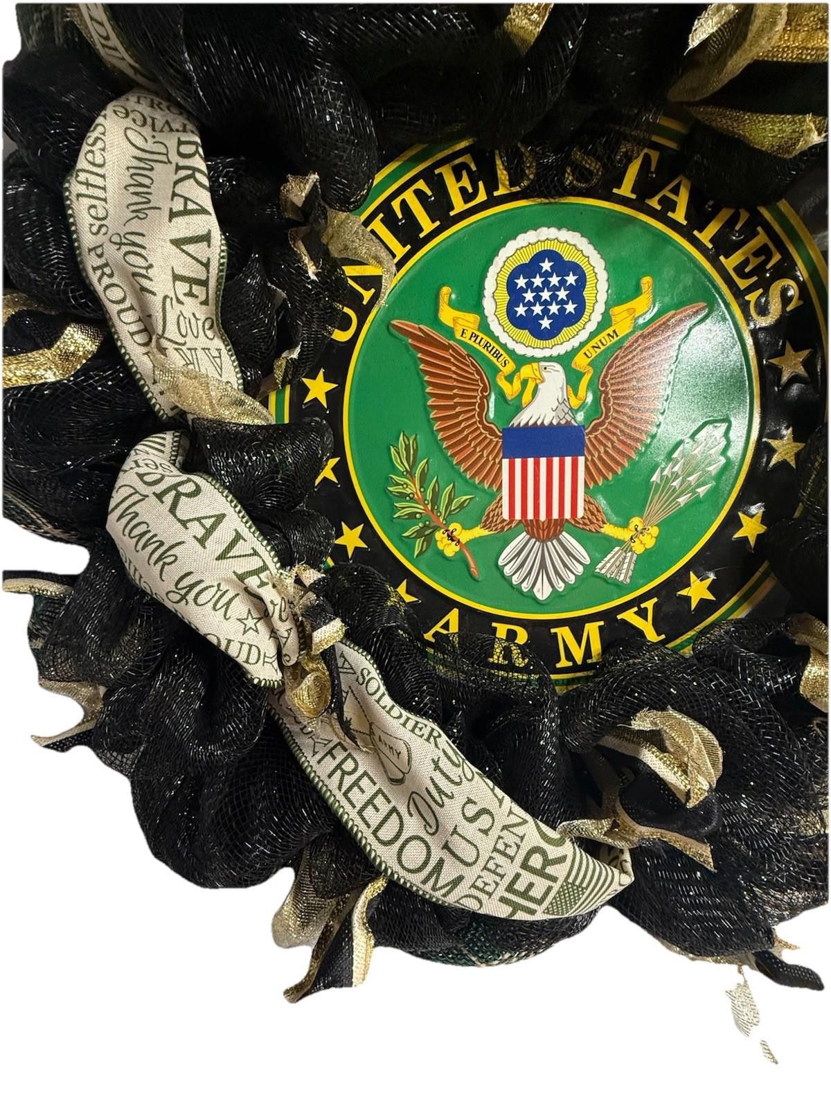 Handmade Officially Licensed ARMY Veteran Eagle Patriotic MetalWreath Size ONE SIZE - 6 Thumbnail