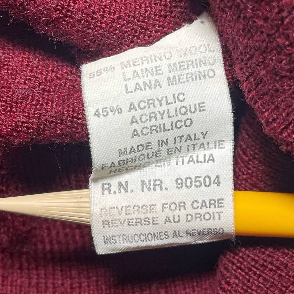 Other Linea Uomo Mock Neck Sweater Merino Wool Blend Red Large Size US L / EU 52-54 / 3 - 4 Thumbnail