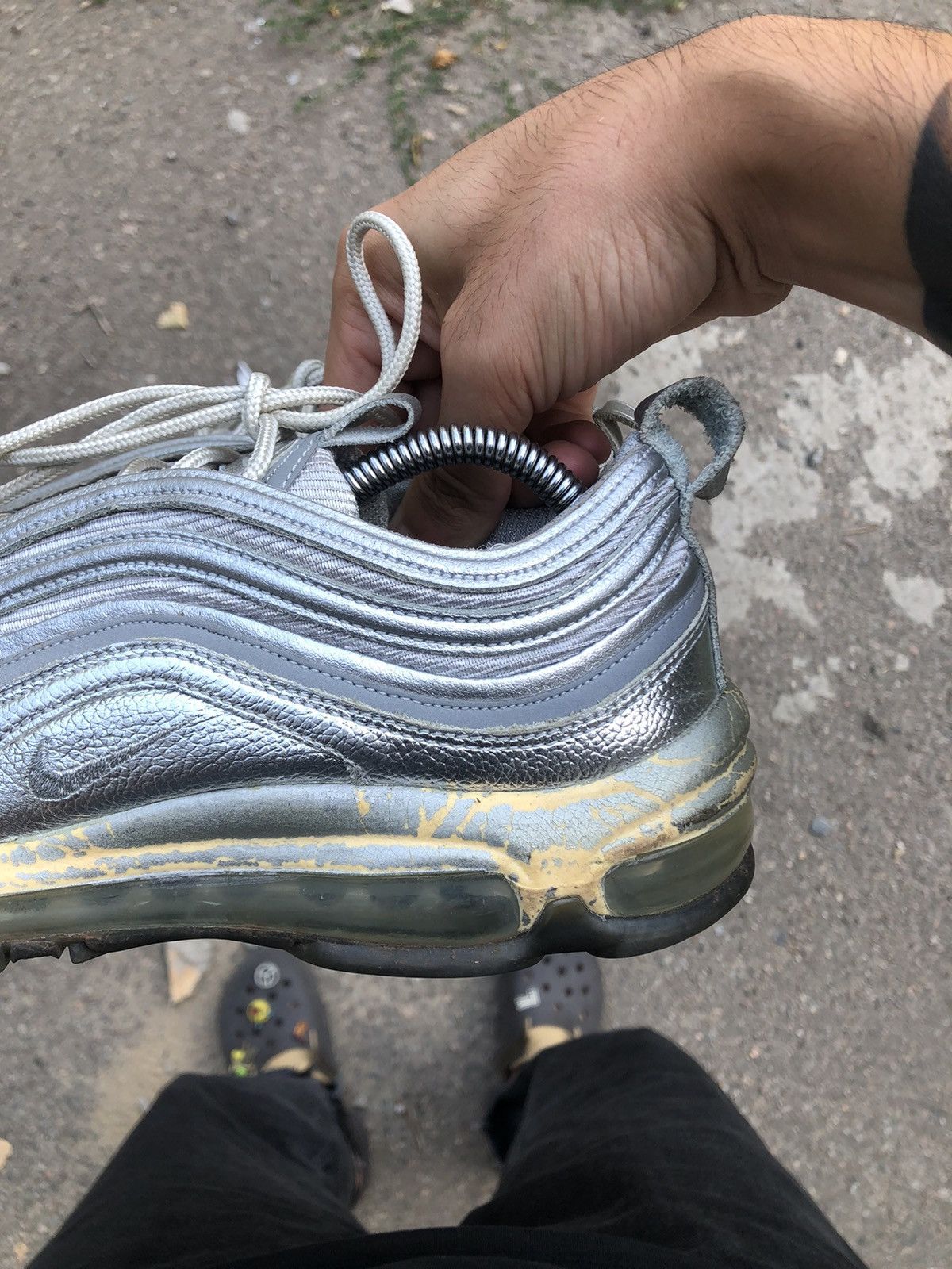 Nike × Vintage VERY RARE NIKE AIR MAX 97 SILVER REFLECTIVE DRILL Y2K 90s Size US 8.5 / EU 41-42 - 6 Thumbnail