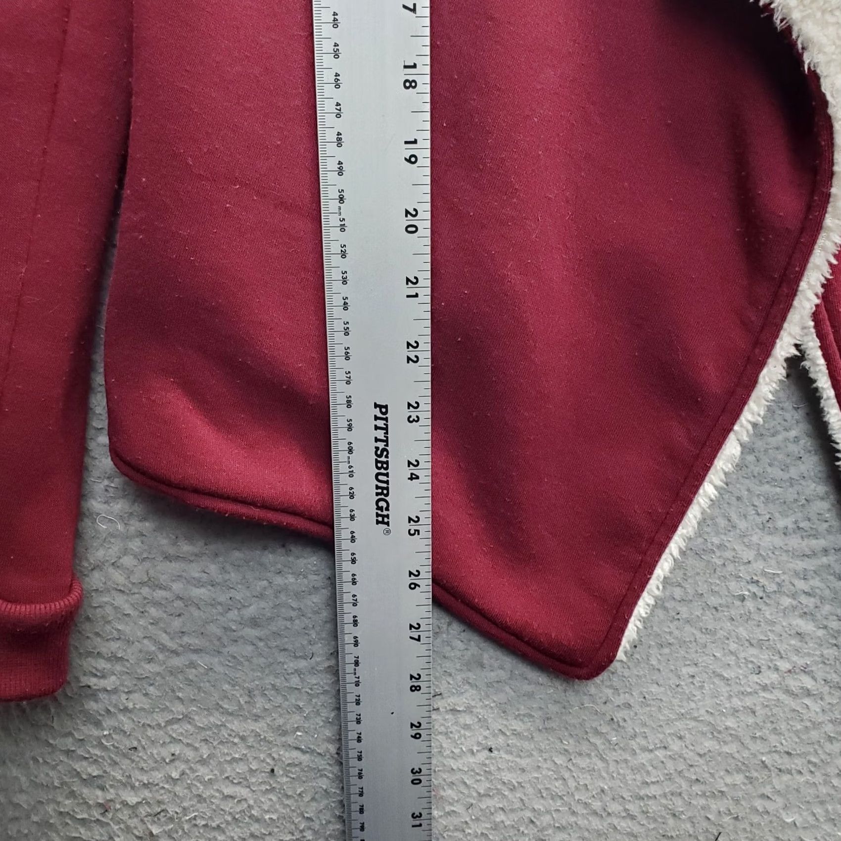 Vintage Supernova Cardigan Womens S Burgundy Sherpa Lined Shawl Collar Open Front Size S / US 4 / IT 40 - 3 Thumbnail