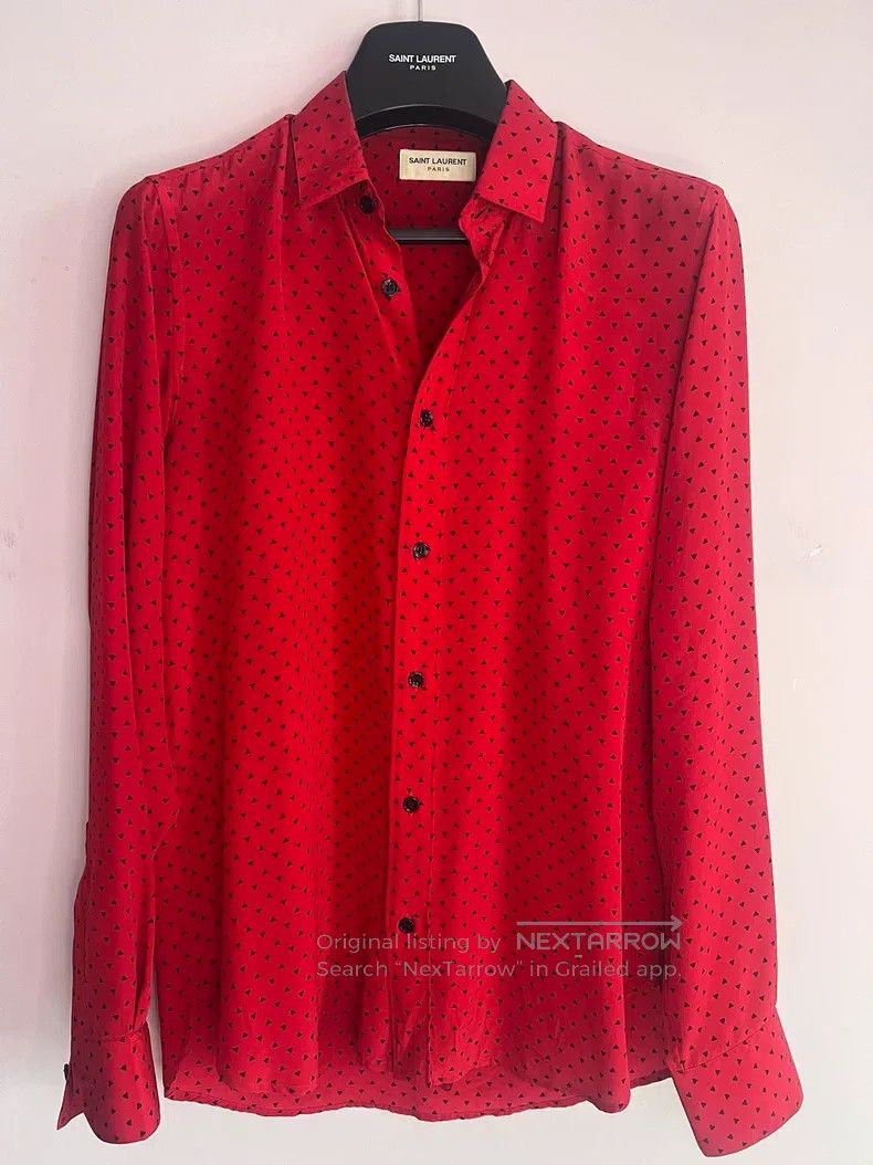 Saint Laurent Paris Saint Laurent Paris Triangle mulberry silk shirt Size XS / US 0-2 / IT 36-38 - 1 Thumbnail