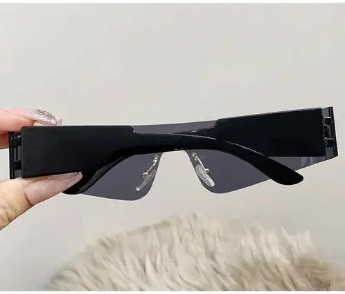 Electric Visual One Piece Flat Top Y2K Rimless Unisex Sunglasses Size ONE SIZE - 4 Thumbnail