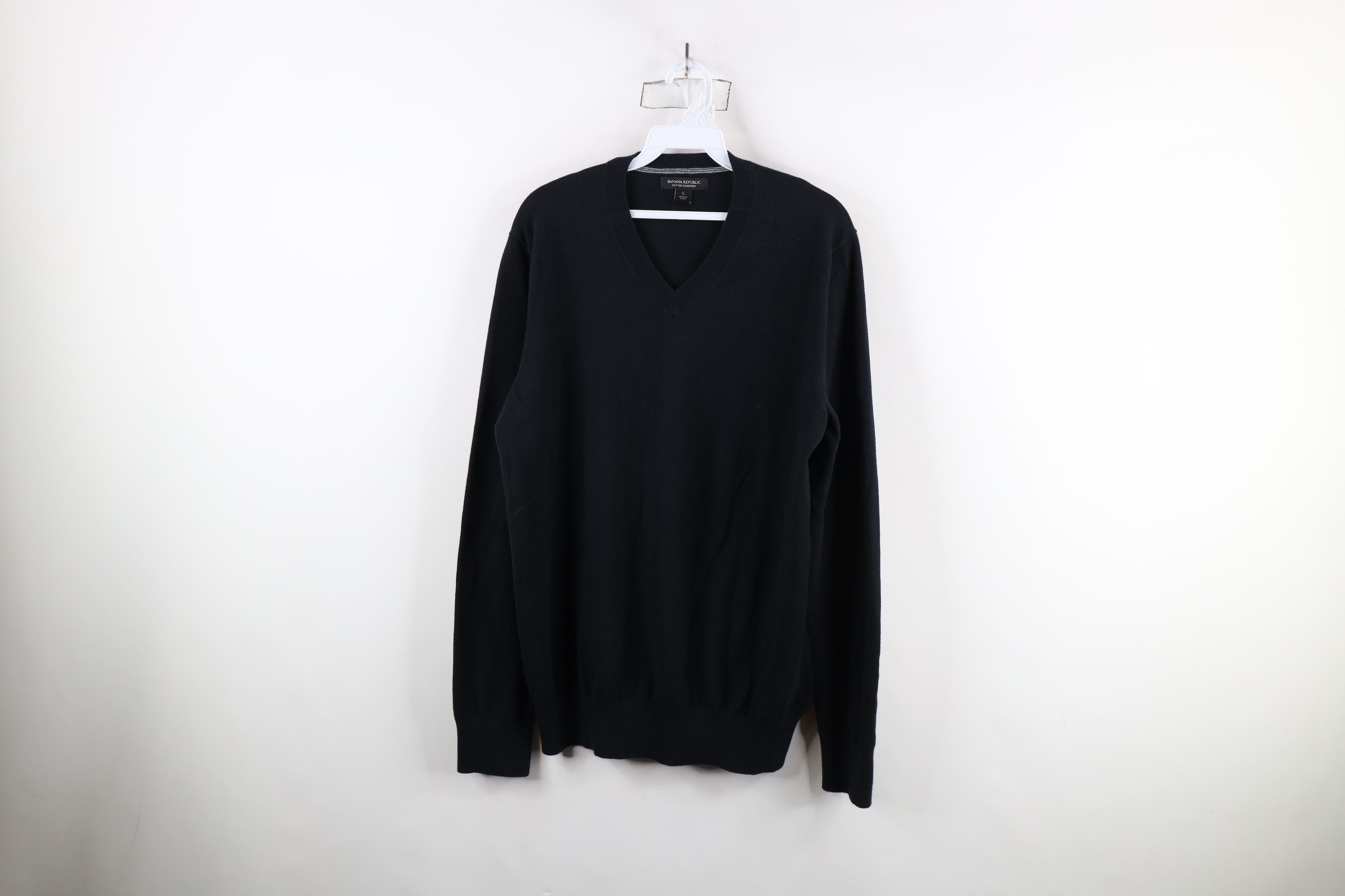 Banana Republic × Vintage Vintage Y2K Banana Republic Cotton Cashmere Knit Sweater Size US L / EU 52-54 / 3 - 1 Thumbnail