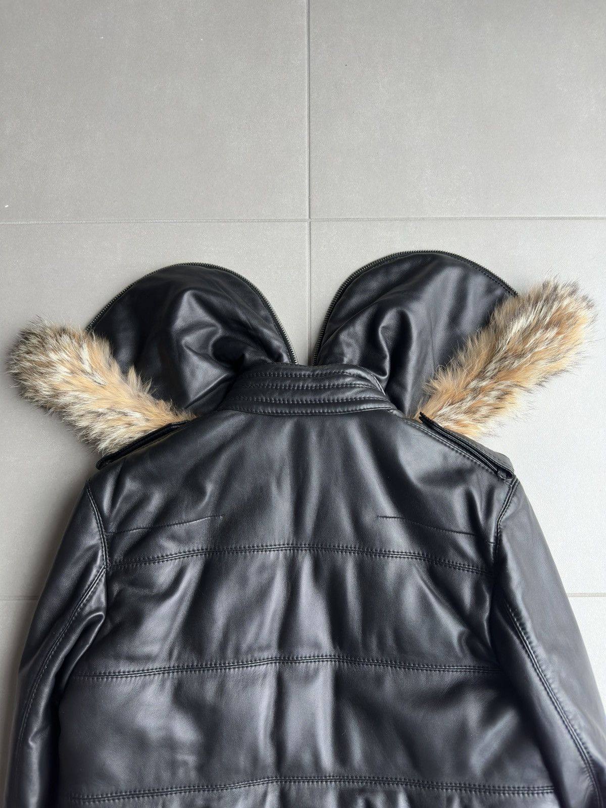 Dior × Hedi Slimane Dior Homme AW04 “VOTC” fur hooded leather jacket Size US M / EU 48-50 / 2 - 18 Thumbnail
