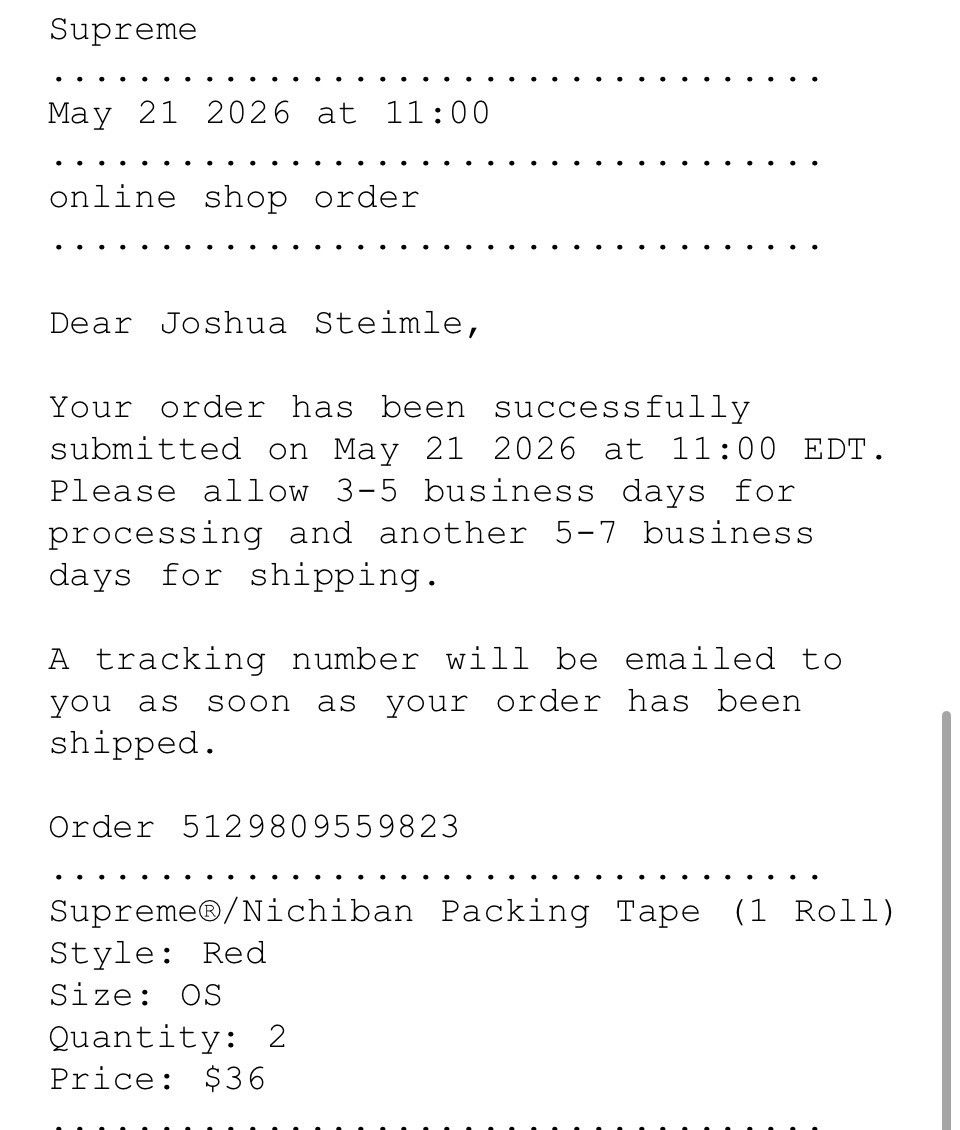 Supreme Supreme packaging tape red Size ONE SIZE - 6 Thumbnail