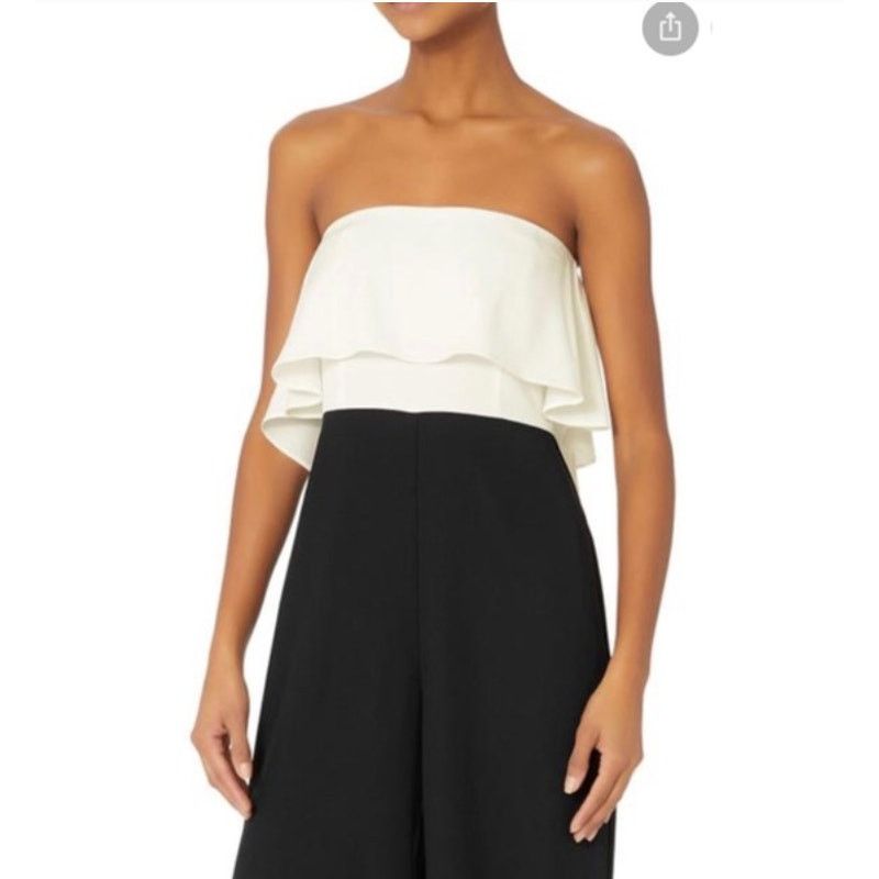 INTERMIX INTERMIX Black White Loddie Strapless Jumpsuit Size 6 Size 28" / US 6 / IT 42 - 3 Thumbnail