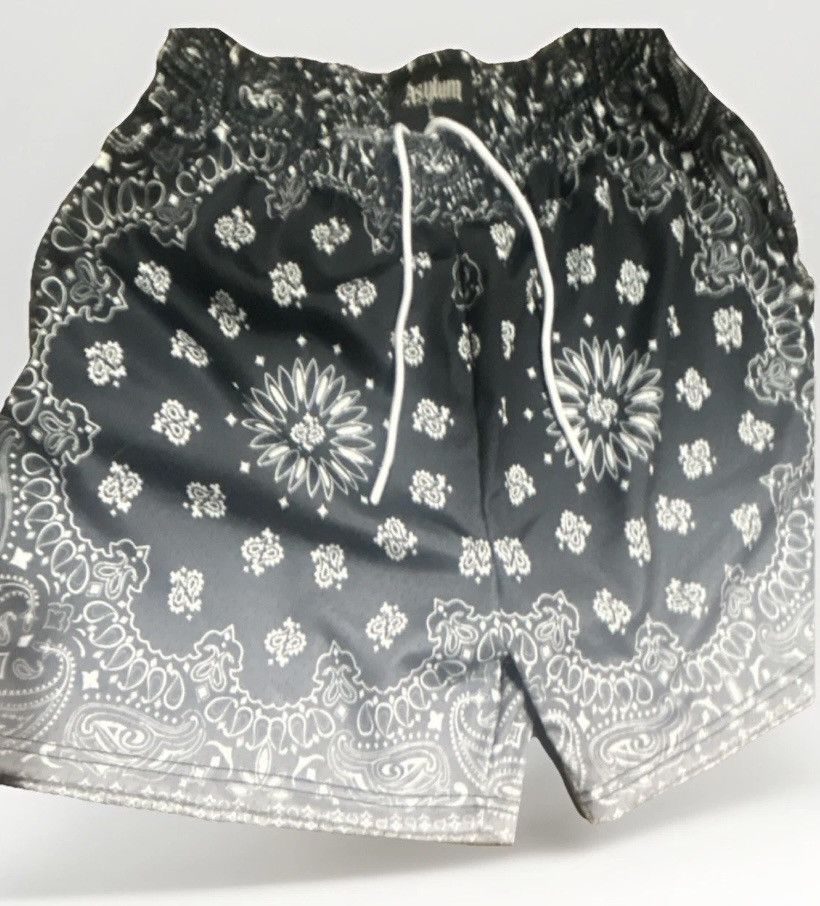 Other Asylum Co. Black Paisley Bandana Satin Mesh Shorts Size US 34 / EU 50 - 1 Thumbnail