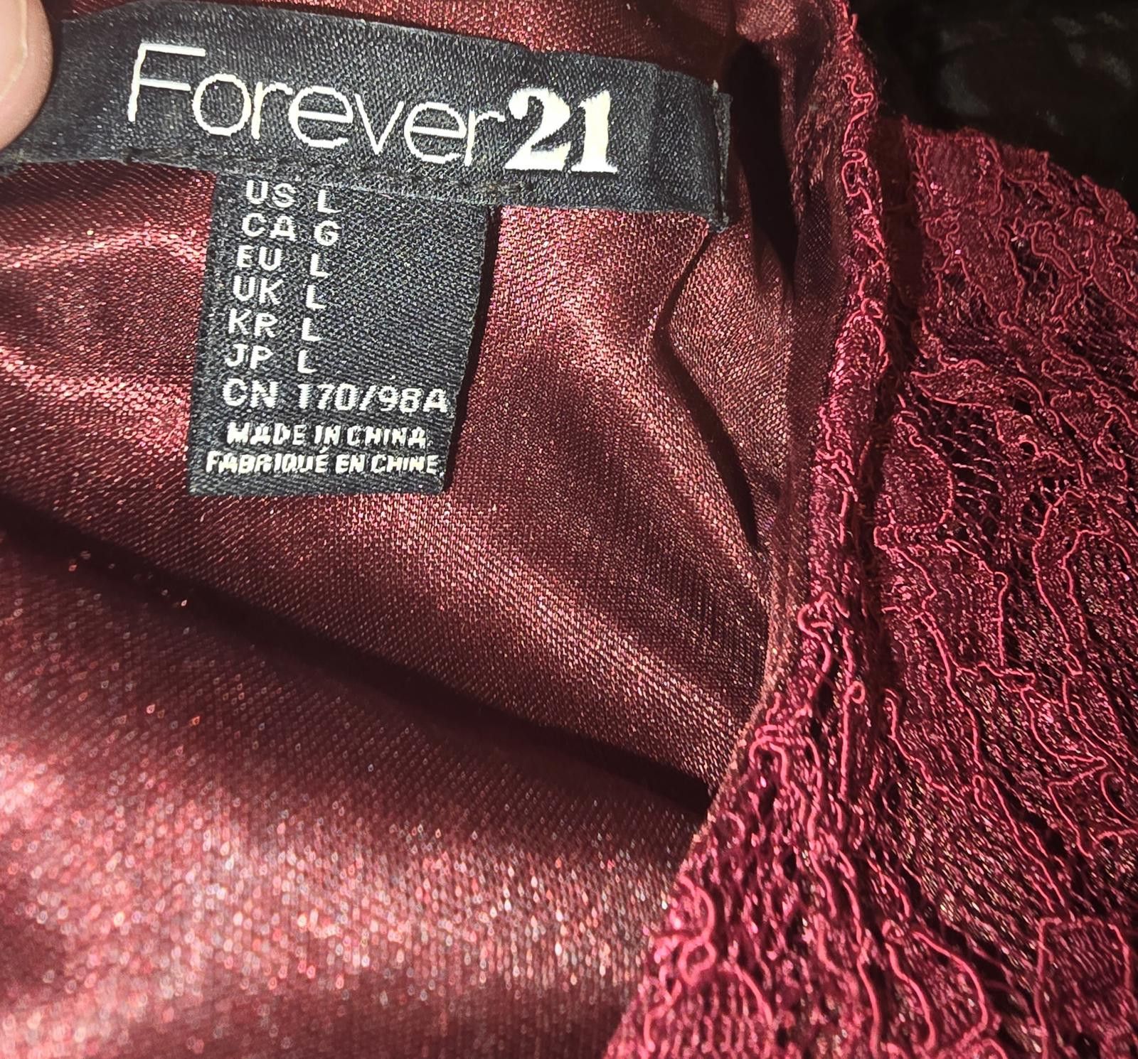 Forever 21 Forever 21 Lace Dress - Burgundy - Size L Size L / US 10 / IT 46 - 3 Thumbnail