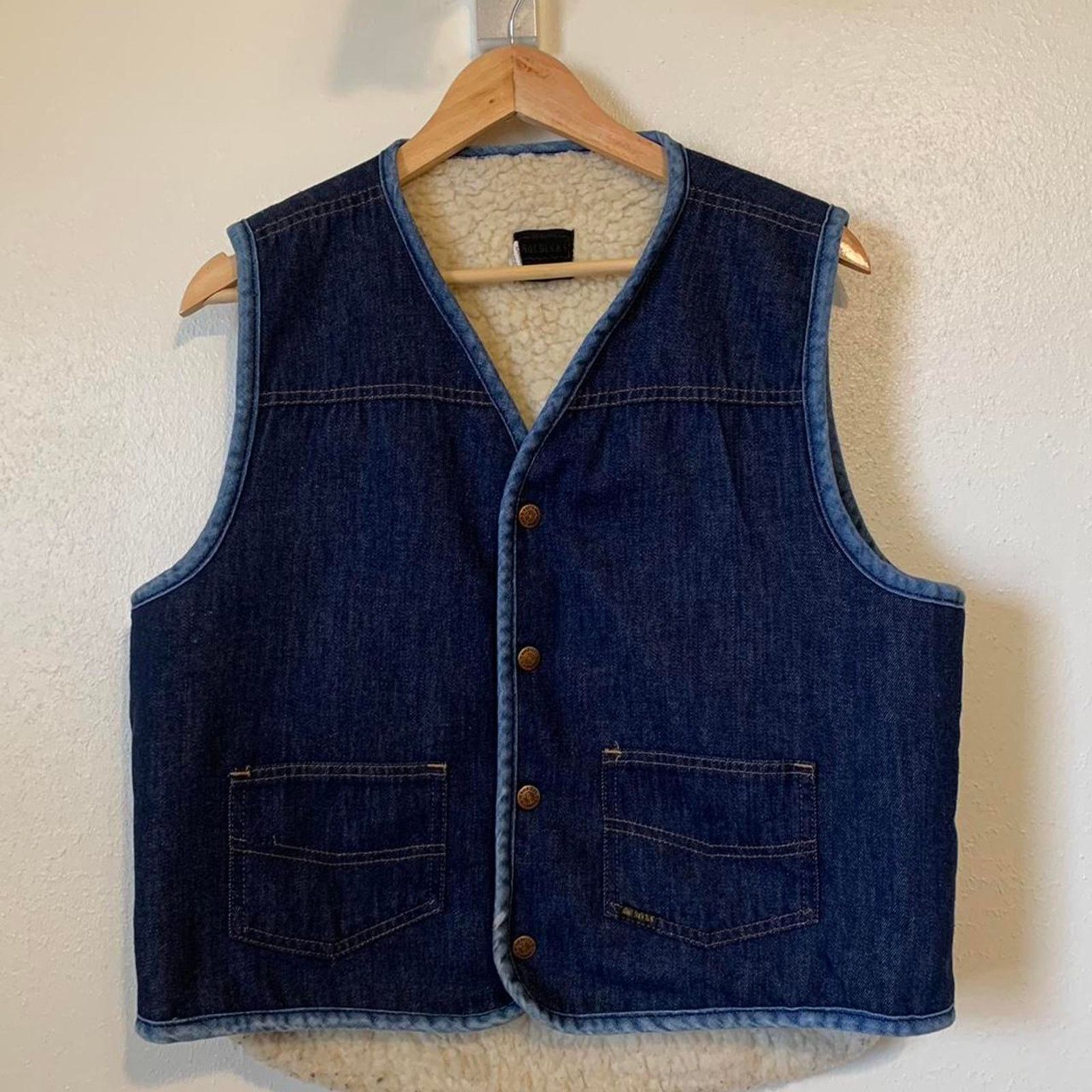 Sears Vintage 70s Sears Roebucks denim sherpa Lined West Vest Size US L / EU 52-54 / 3 - 1 Thumbnail