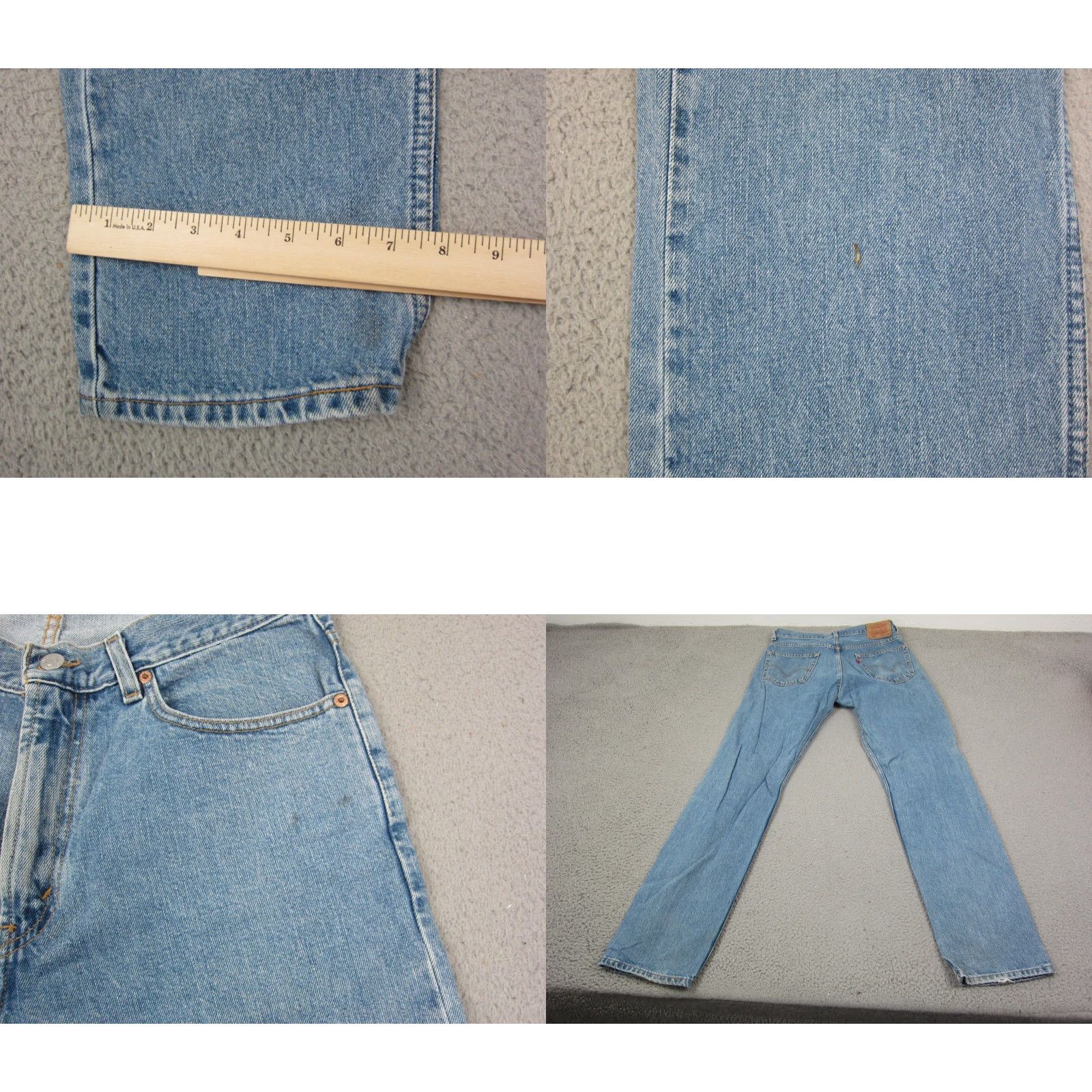 Levi's VINTAGE Levi's Jeans 505 Regular Blue 33x34 Mens Straight Denim 5-Pocket Zipper Button Logo Y2K Size US 33 - 11 Thumbnail