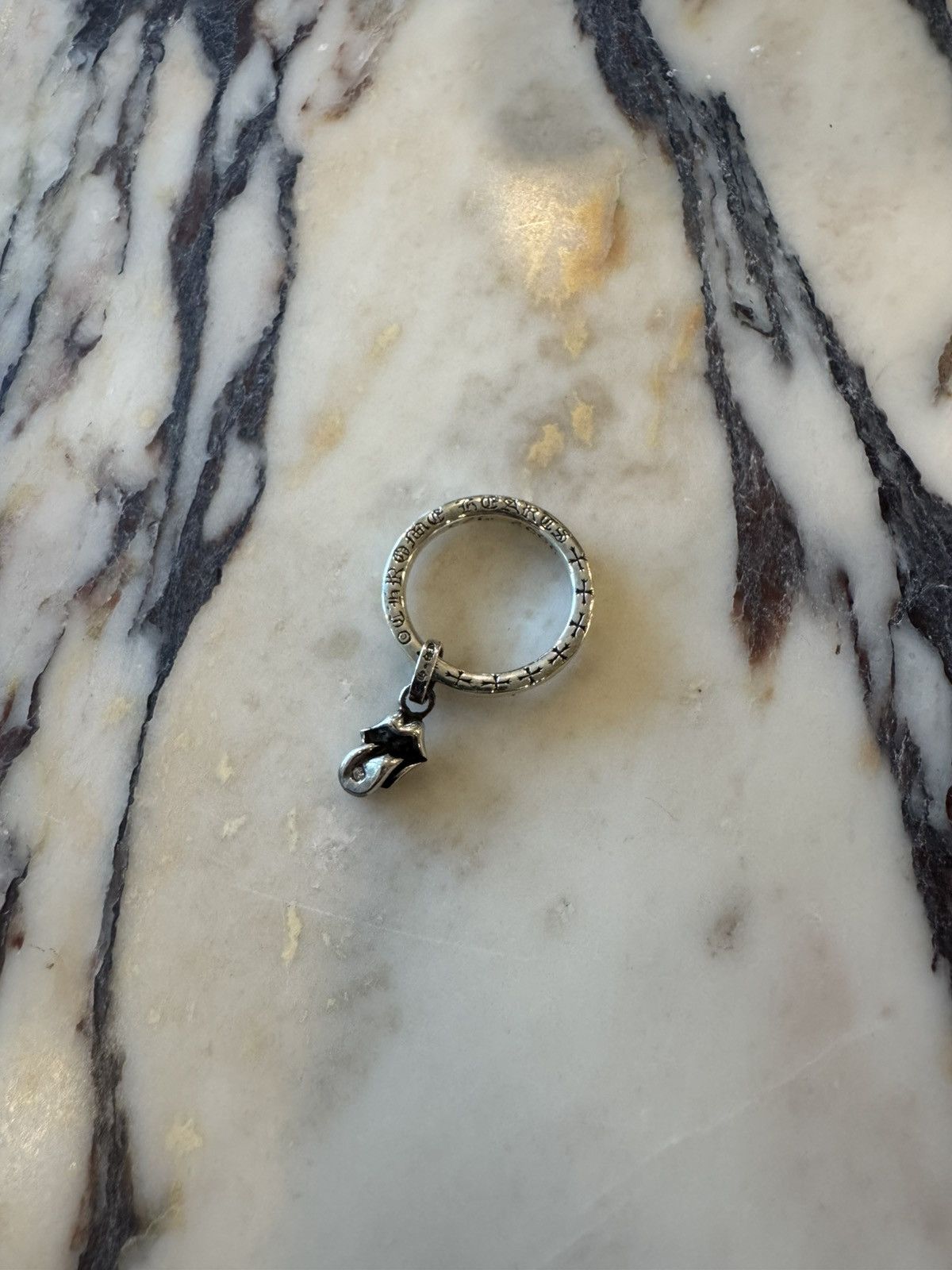 Chrome Hearts × The Rolling Stones Chrome Heart Rolling Stones NTFL Ring with Diamond Size ONE SIZE - 2 Thumbnail