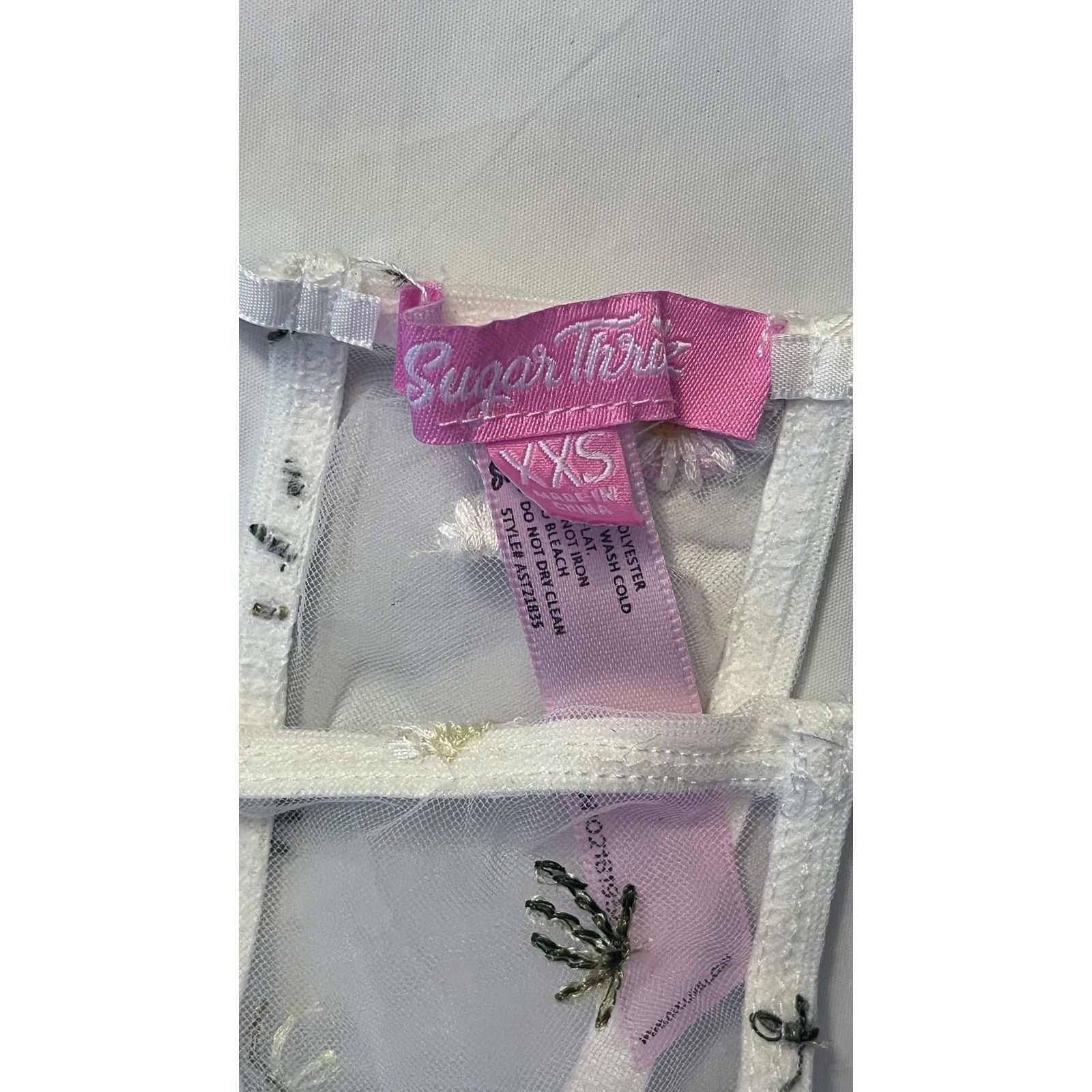 Dolls Kill Dolls kill Sugar Thrillz Daisy Embroidered Mesh Lingerie Set Size ONE SIZE - 12 Thumbnail