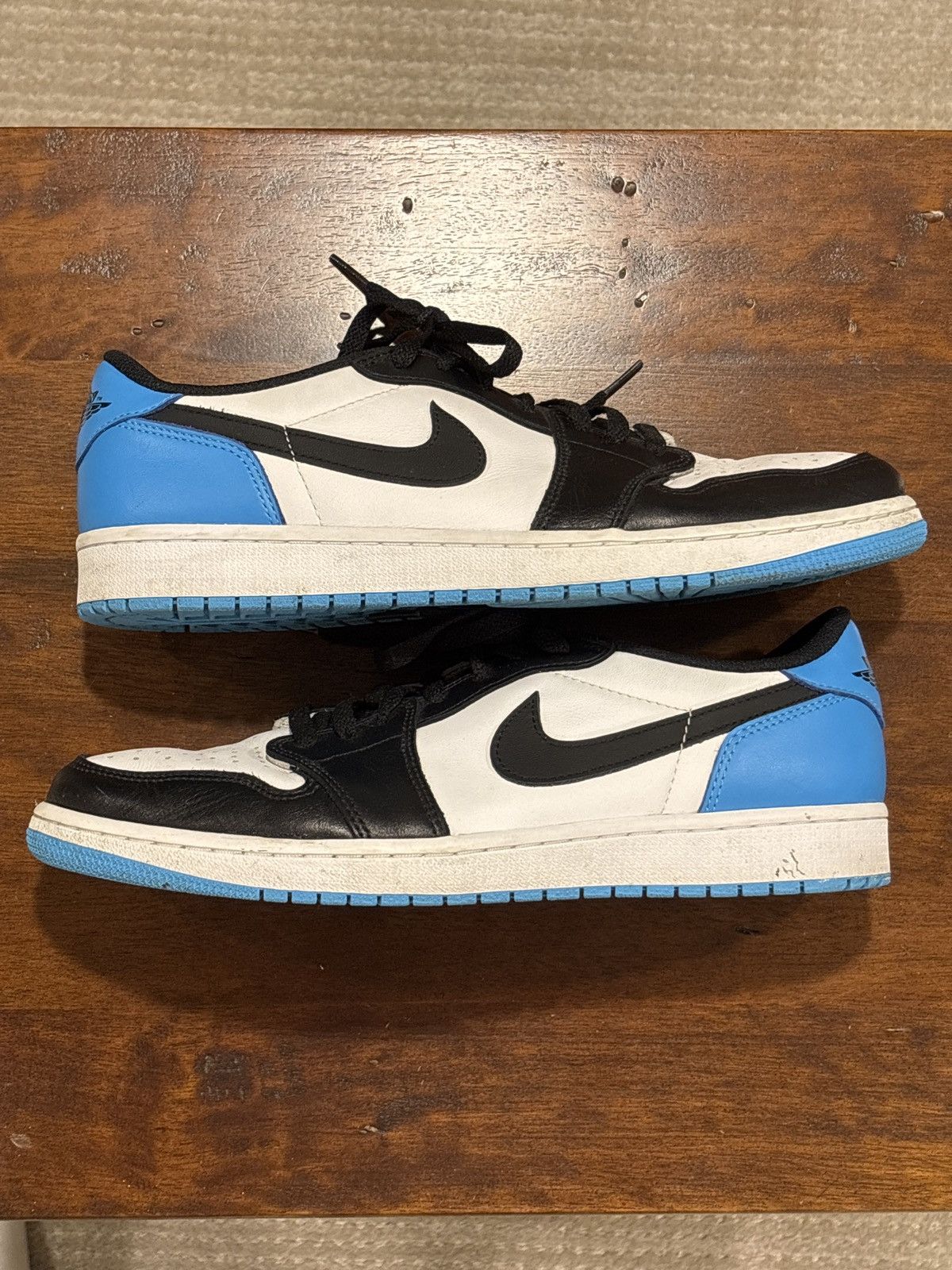 Jordan Brand × Nike Jordan 1 Low OG Black Dark Powder Blue Size US 12 / EU 45 - 2 Thumbnail